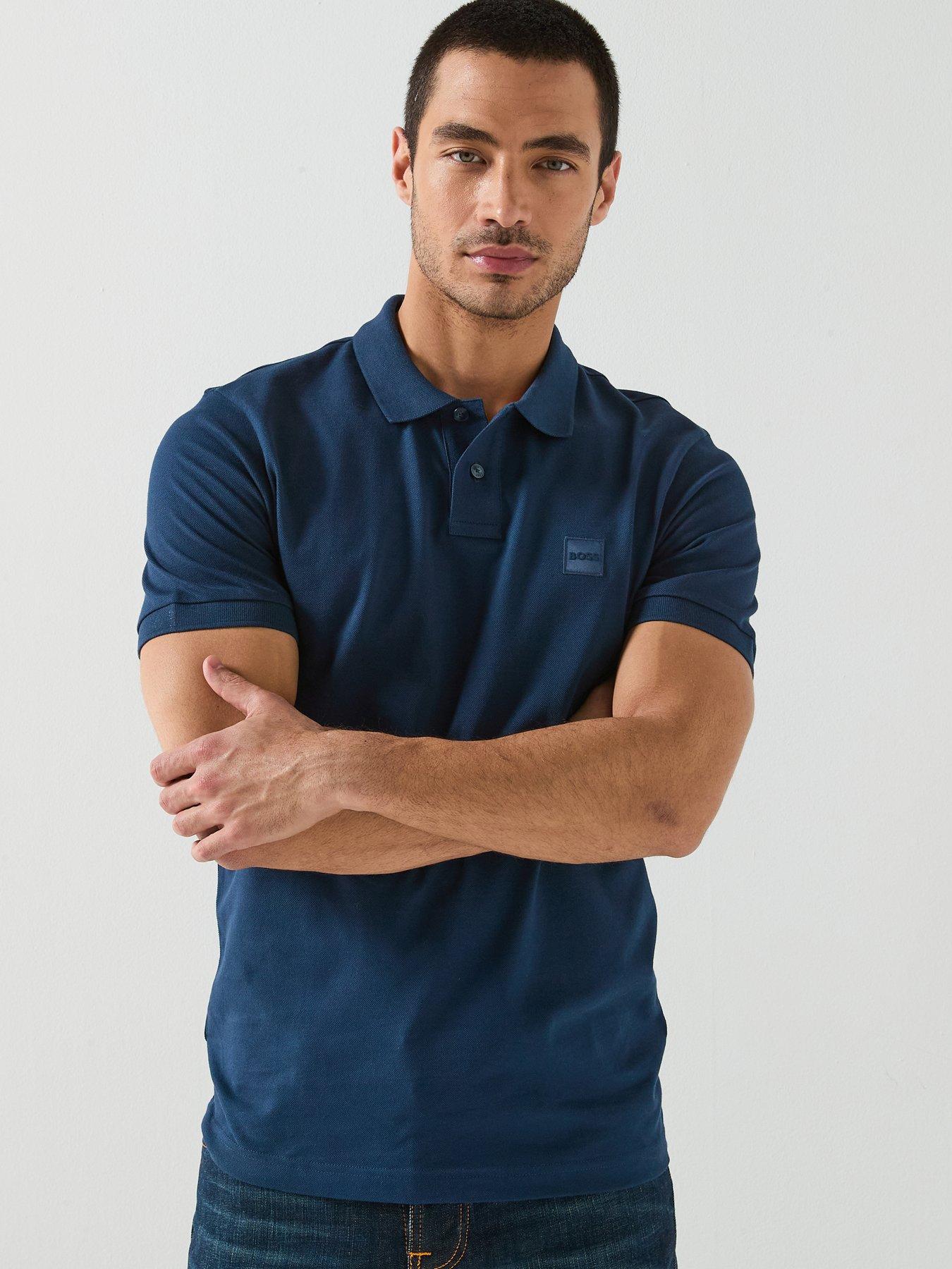 BOSS Boss Passenger Slim Fit Tonal Patch Logo Polo Shirt - Blue
