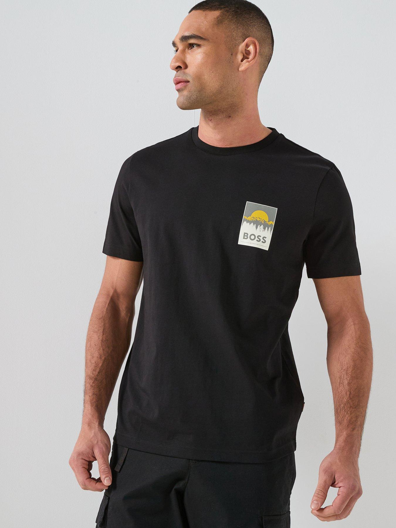 BOSS Te_Plain Small Chest Graphic T-Shirt - Black
