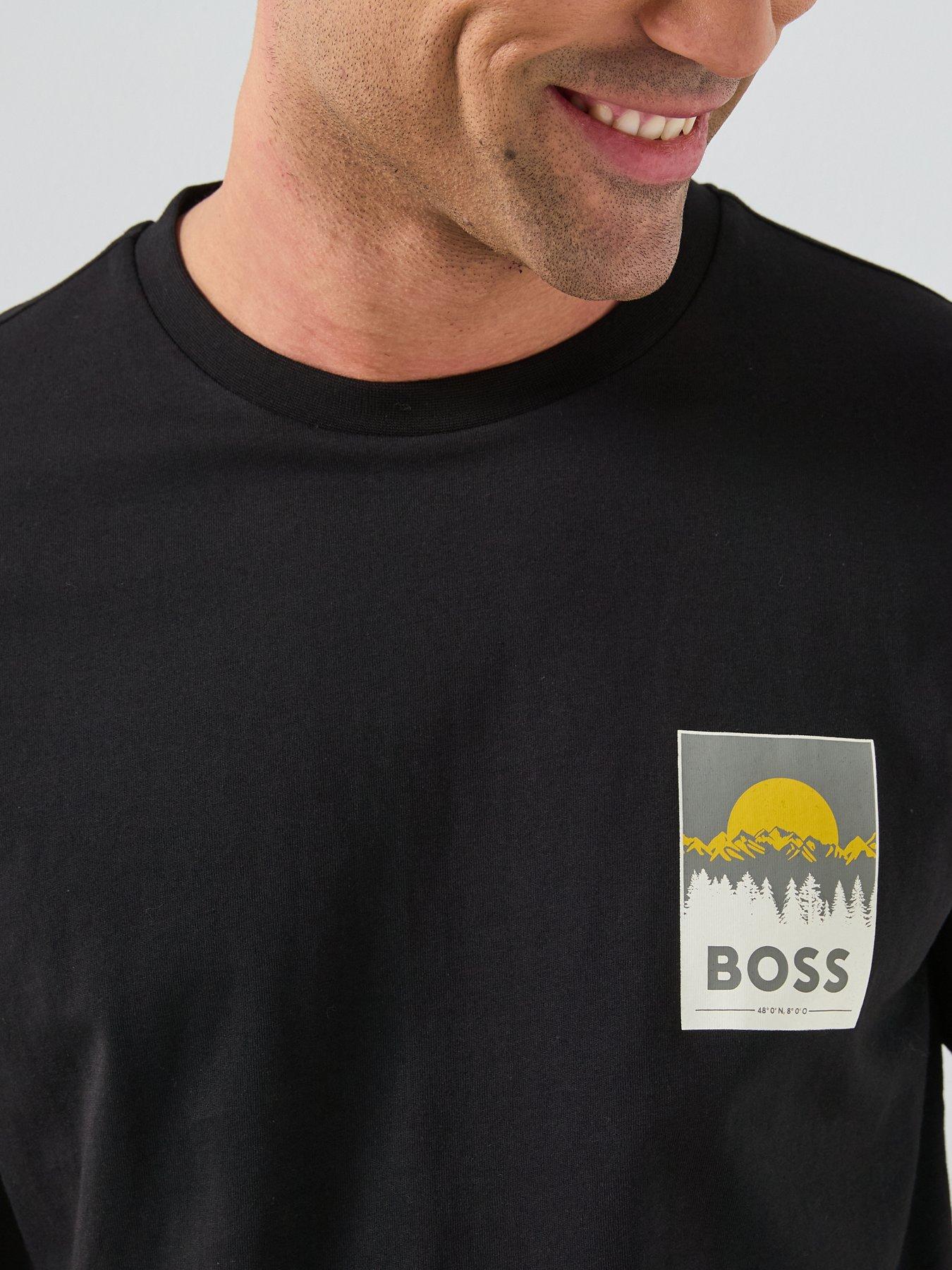  image of boss-te_plain-small-chest-graphic-t-shirt-black