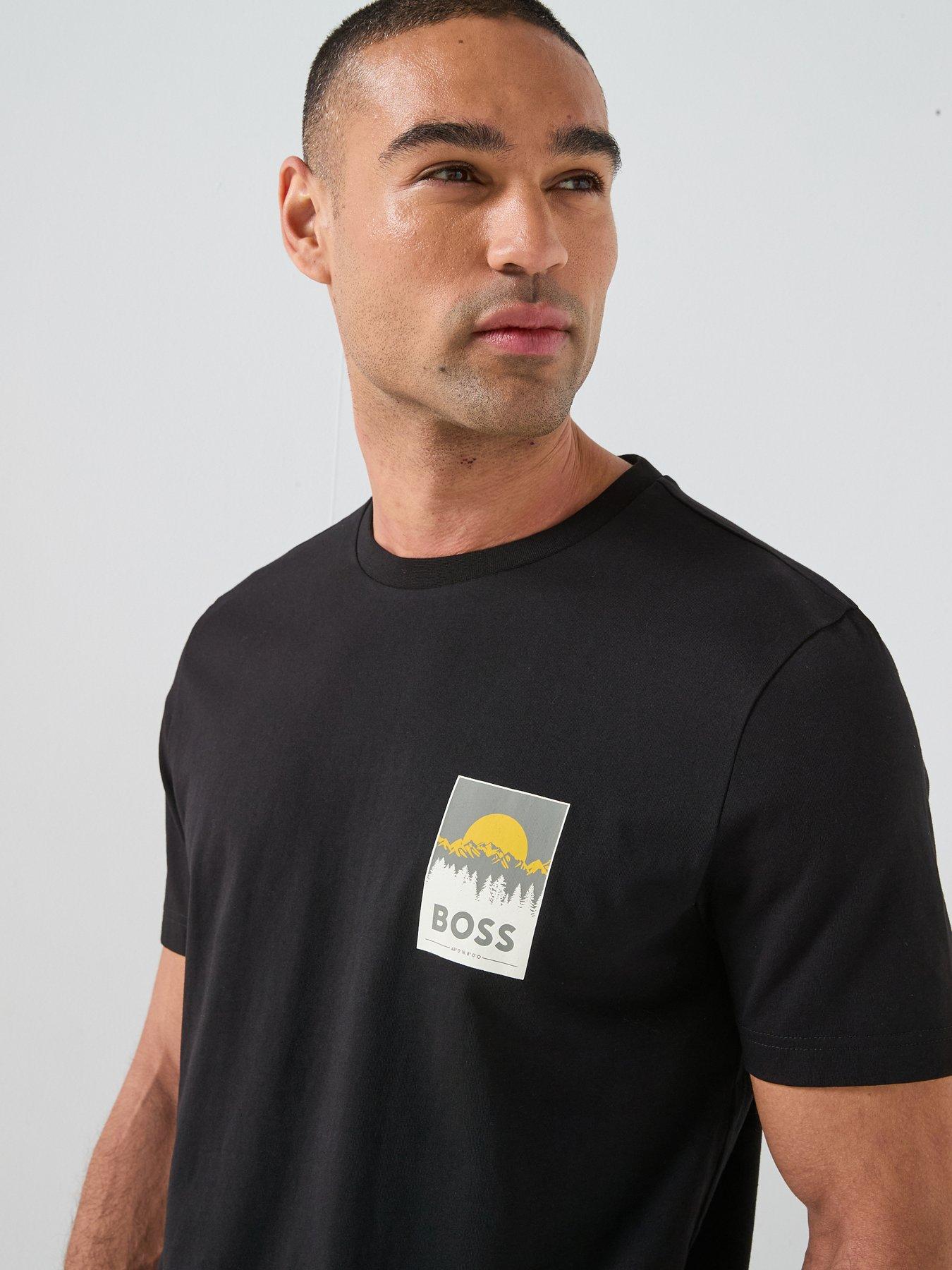  image of boss-te_plain-small-chest-graphic-t-shirt-black