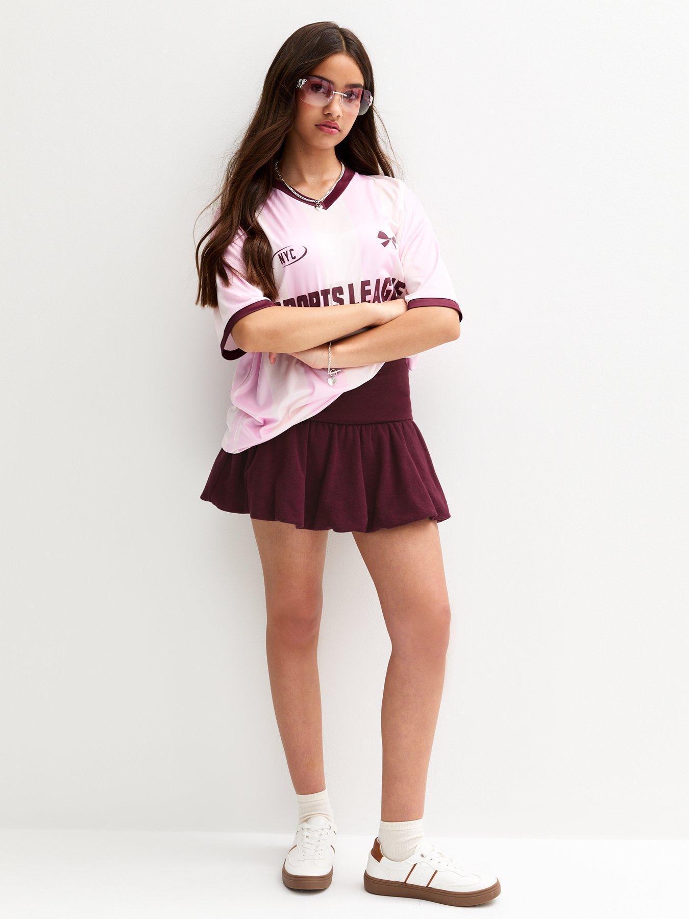 Image 3 of 4 of New Look 915 Girls Dark Burgundy Puffball Skort