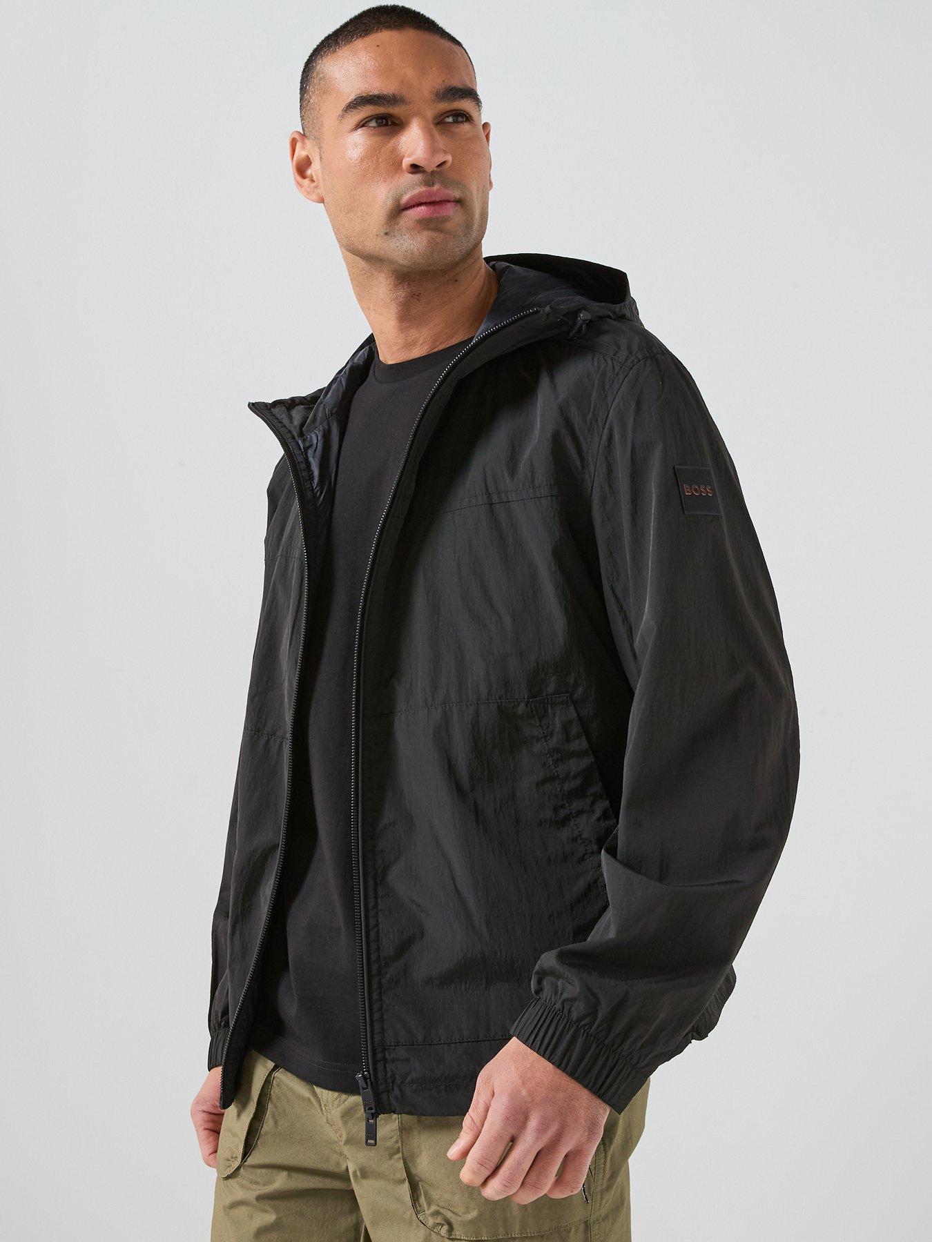 Image 1 of 6 of BOSS Orip Stretch Nylon Hooded Jacket - Black