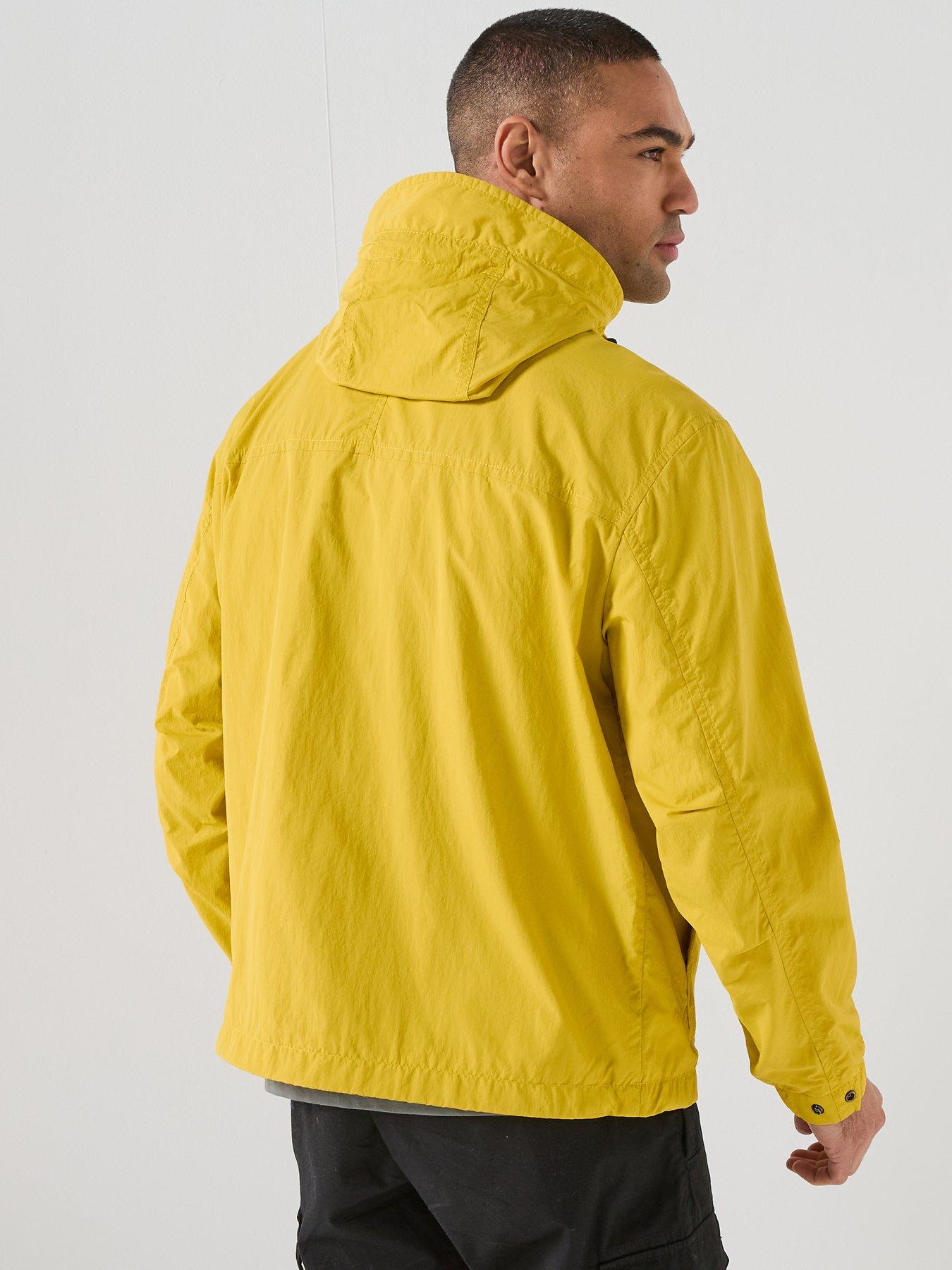  image of boss-orip-stretch-nylon-hooded-jacket-yellow