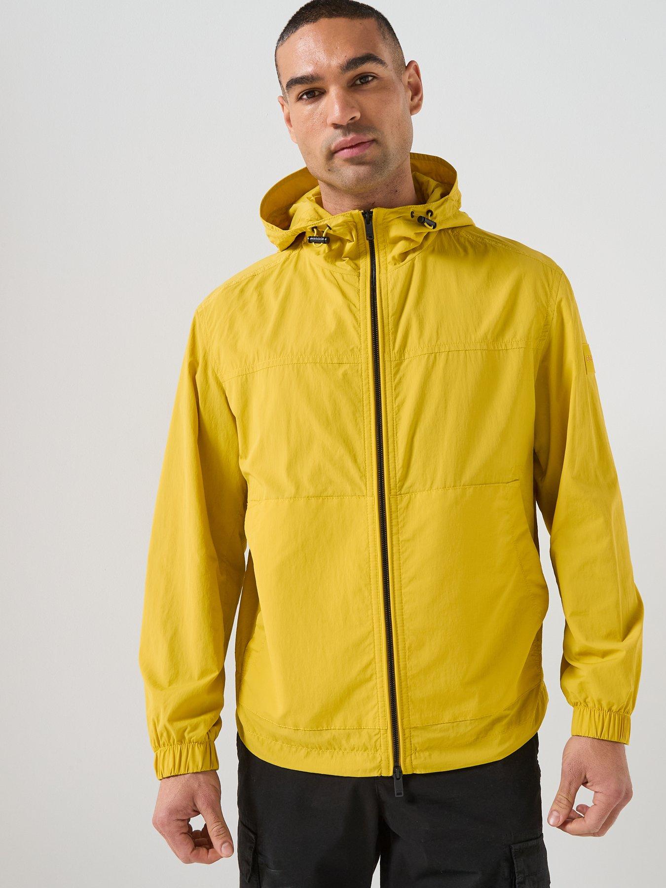  image of boss-orip-stretch-nylon-hooded-jacket-yellow
