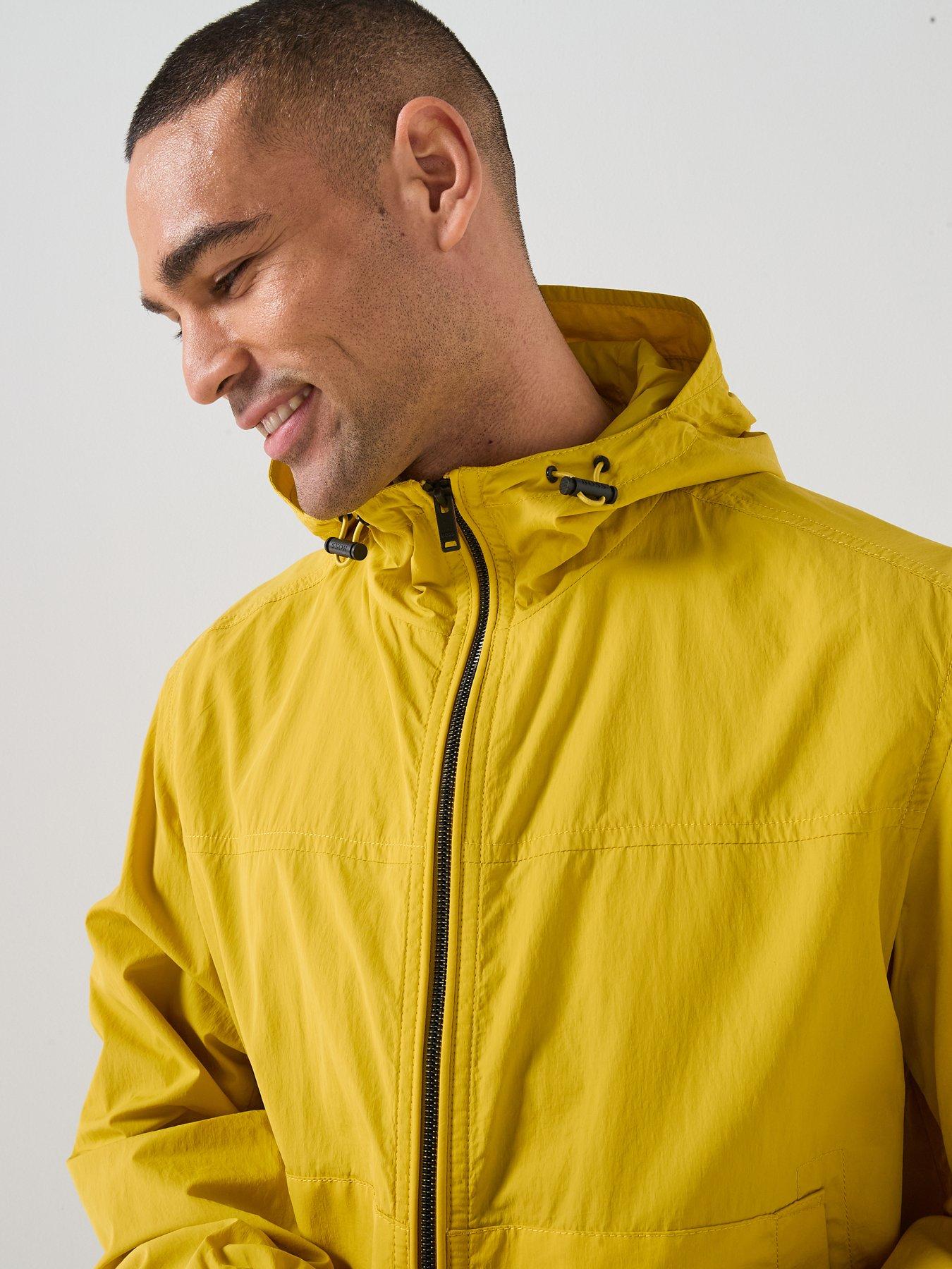  image of boss-orip-stretch-nylon-hooded-jacket-yellow