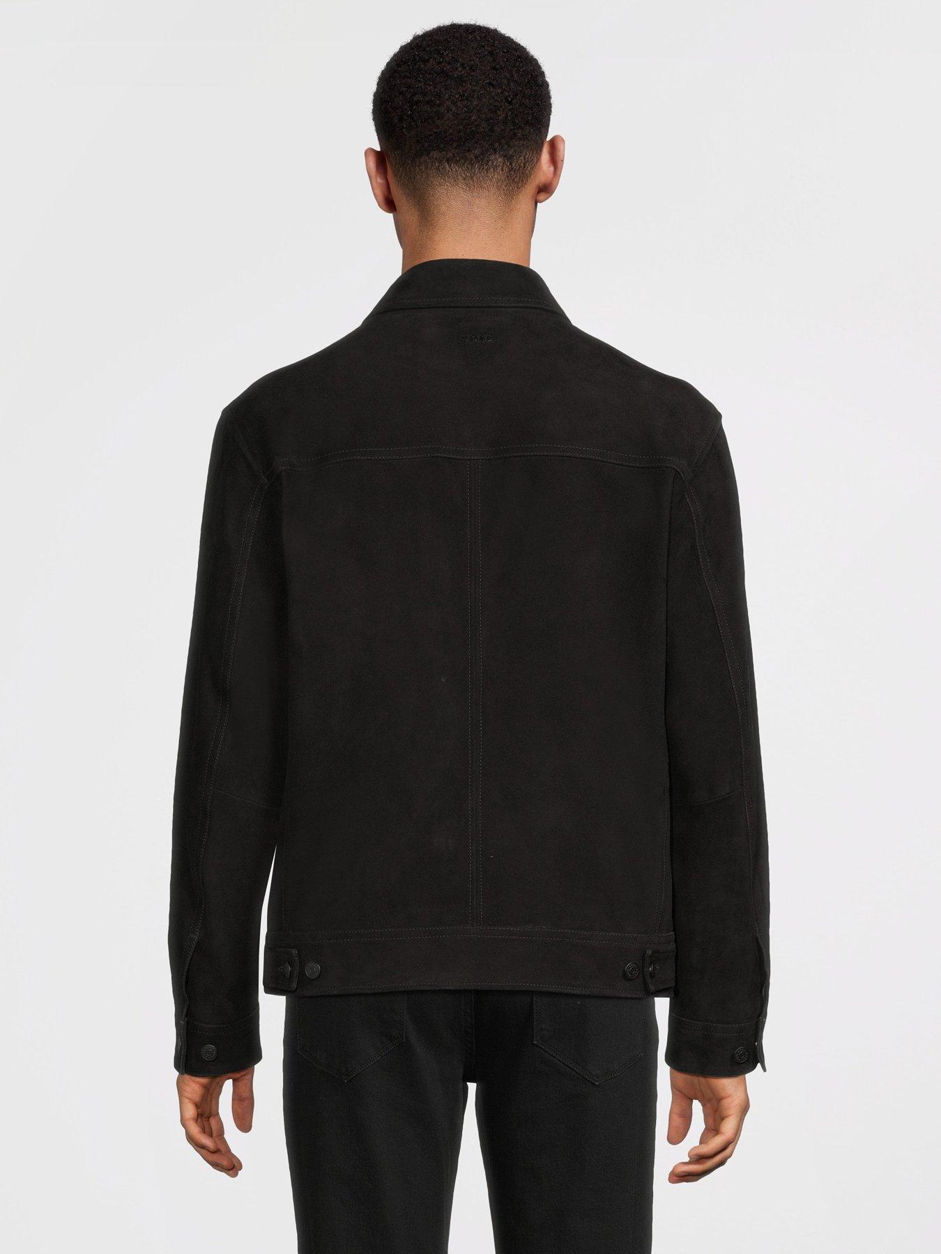 Image 2 of 6 of BOSS Johot Suede Western Jacket - Black