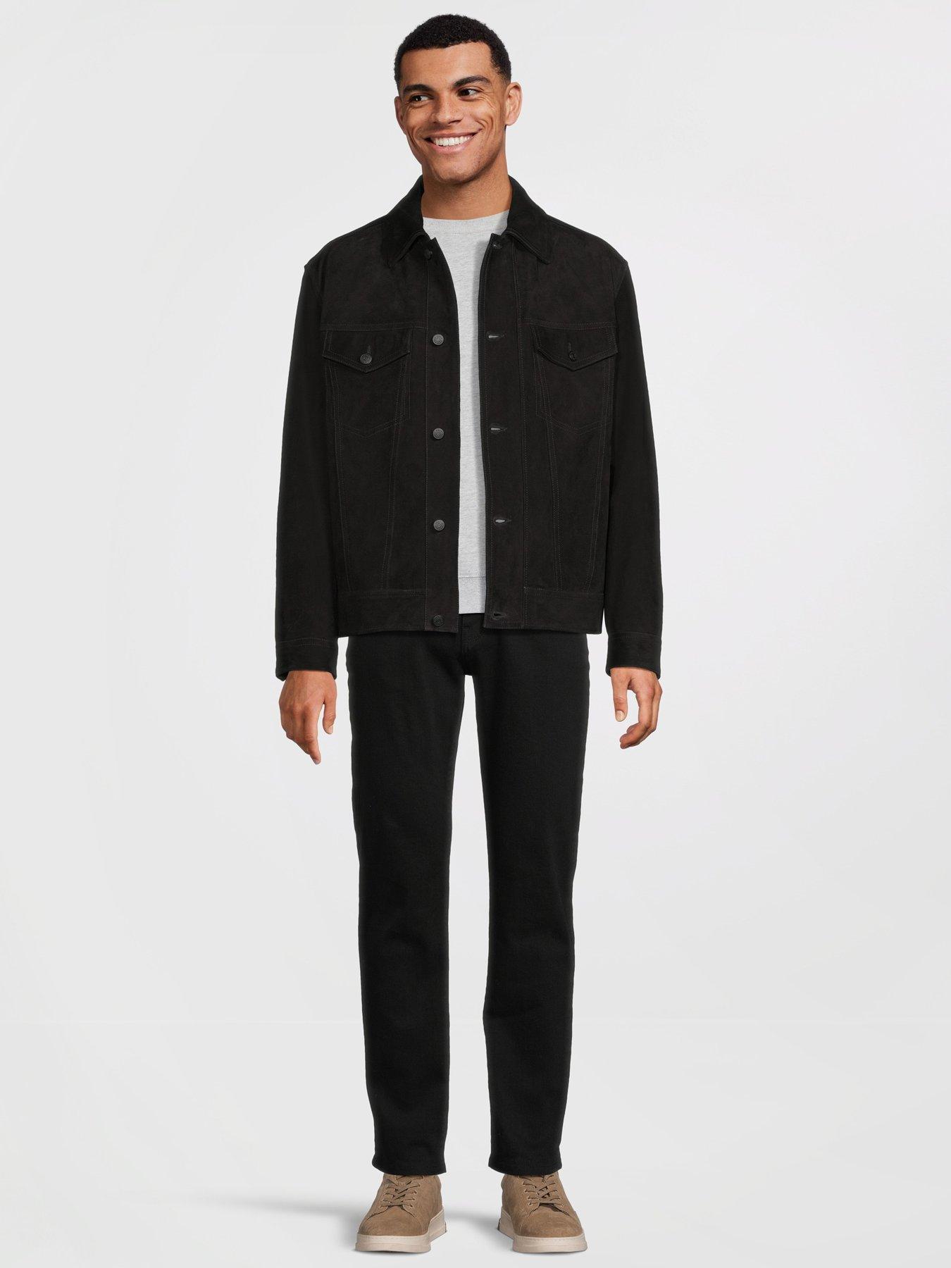 Image 3 of 6 of BOSS Johot Suede Western Jacket - Black
