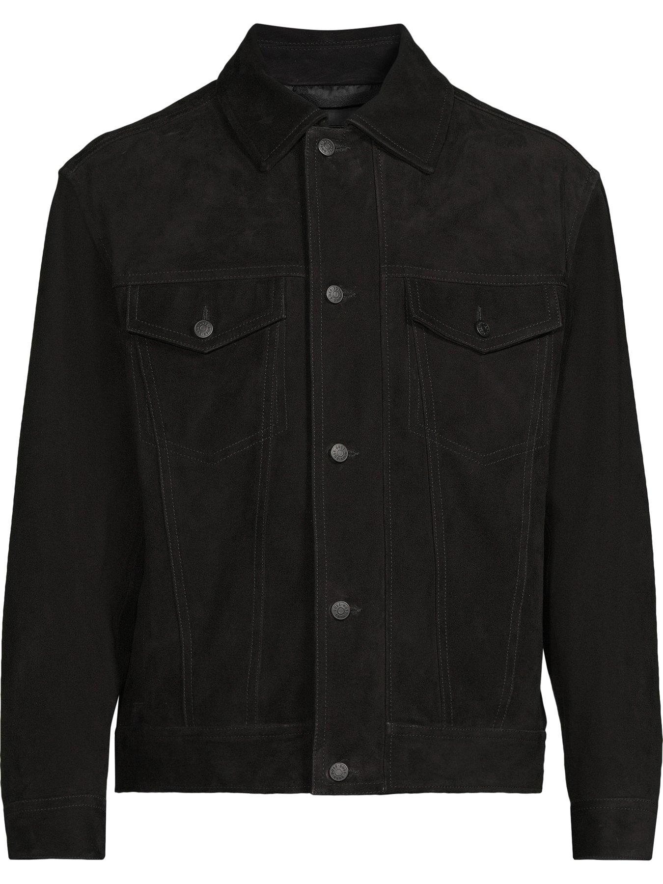 Image 6 of 6 of BOSS Johot Suede Western Jacket - Black