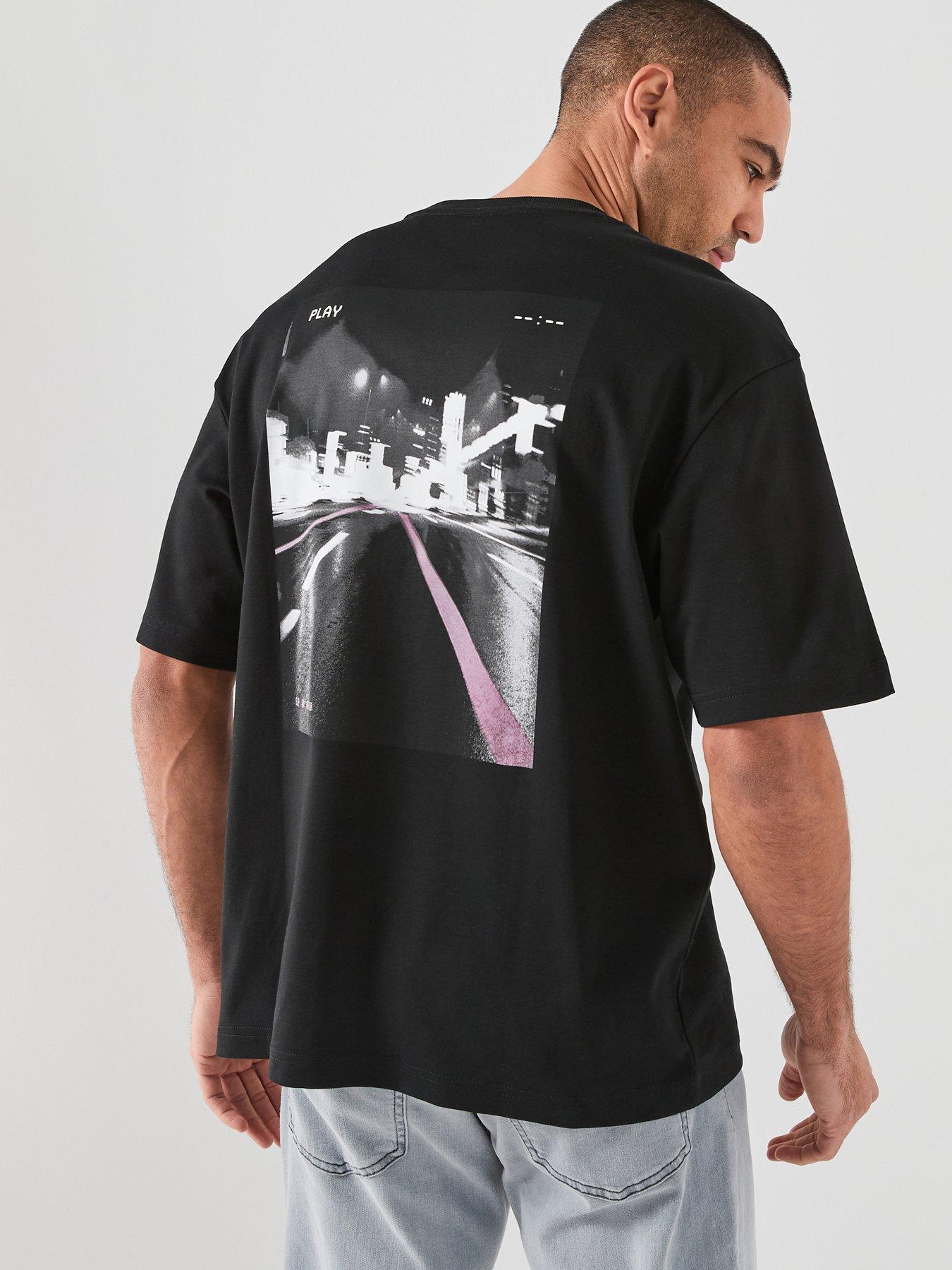 BOSS Te_City Lights Back Graphic Relaxed Fit T-Shirt - Black