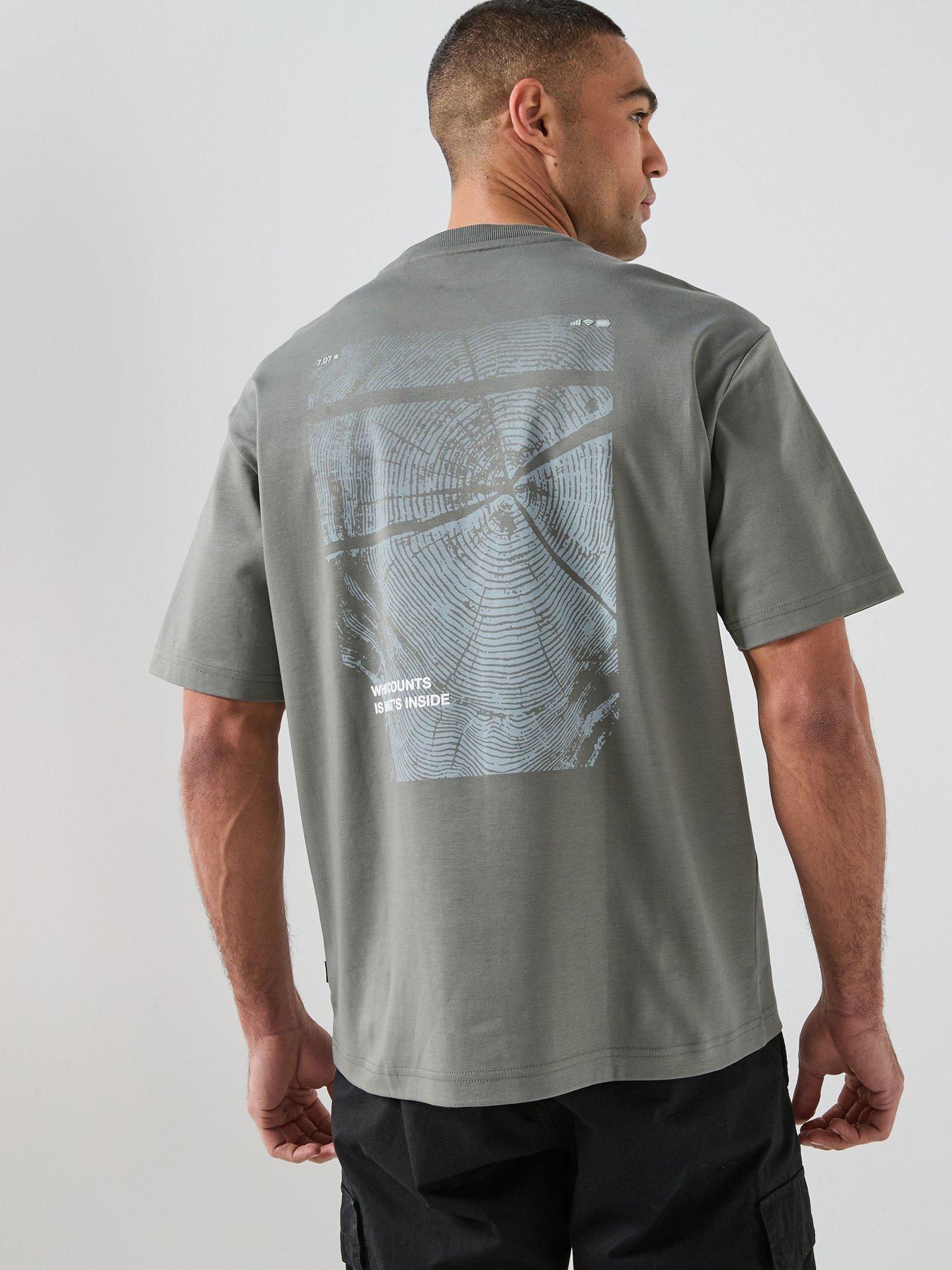 BOSS Te_City Lights Back Graphic T-Shirt - Grey