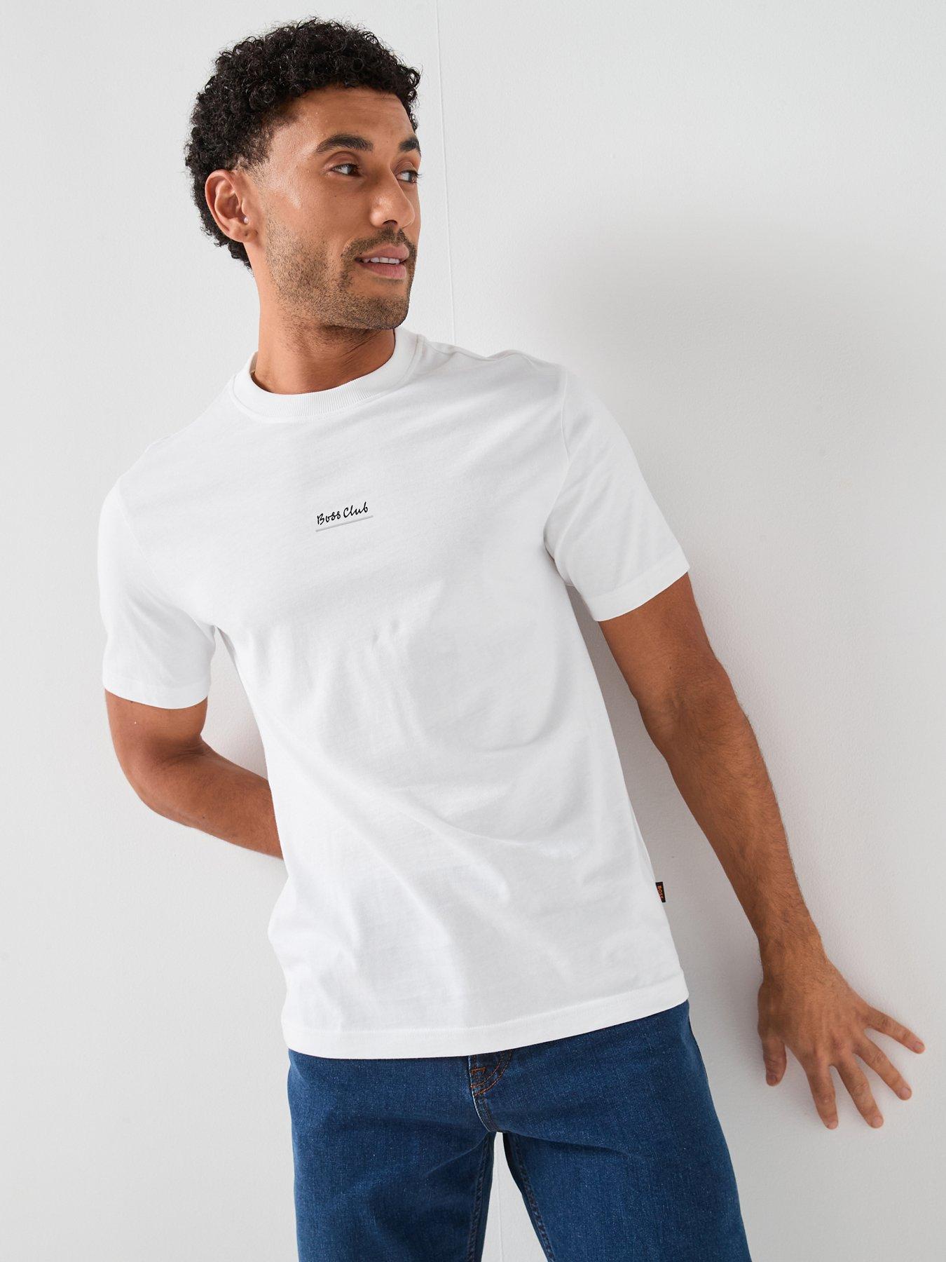 BOSS Club Back Print Regular Fit T-Shirt - White