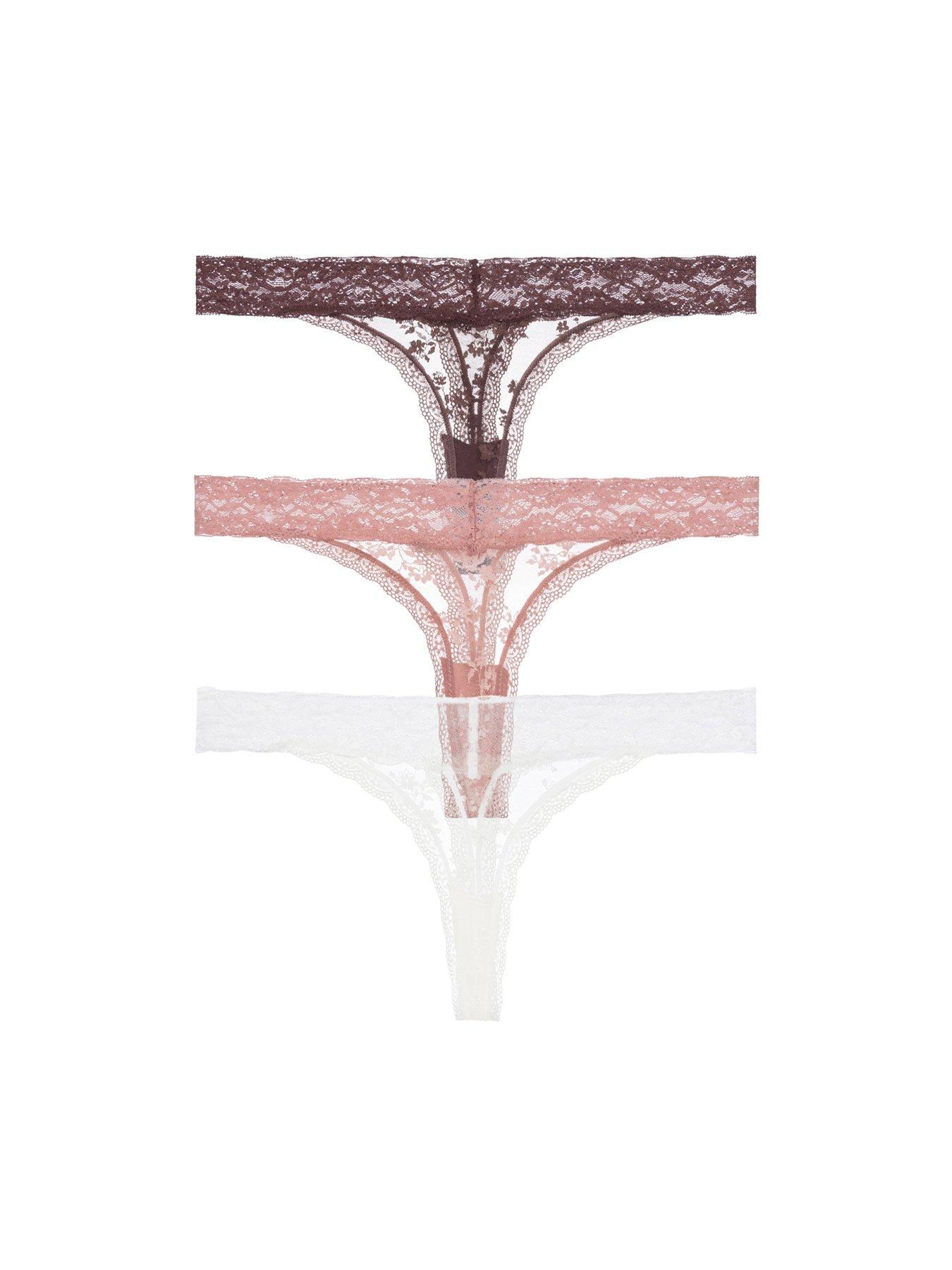 Image 1 of 6 of DORINA Lana 3ppthong - Ivory / Brown/ Pink