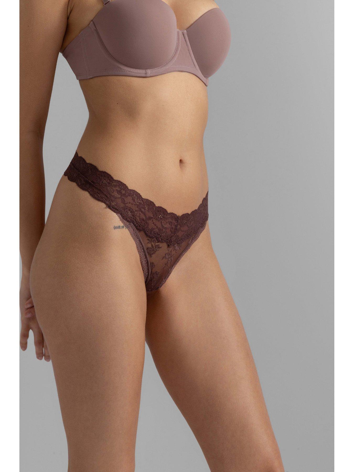 Image 4 of 6 of DORINA Lana 3ppthong - Ivory / Brown/ Pink