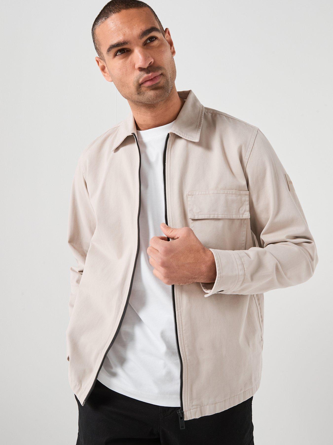 BOSS Boss Lorum_m Cotton Twill Zip Overshirt - Grey