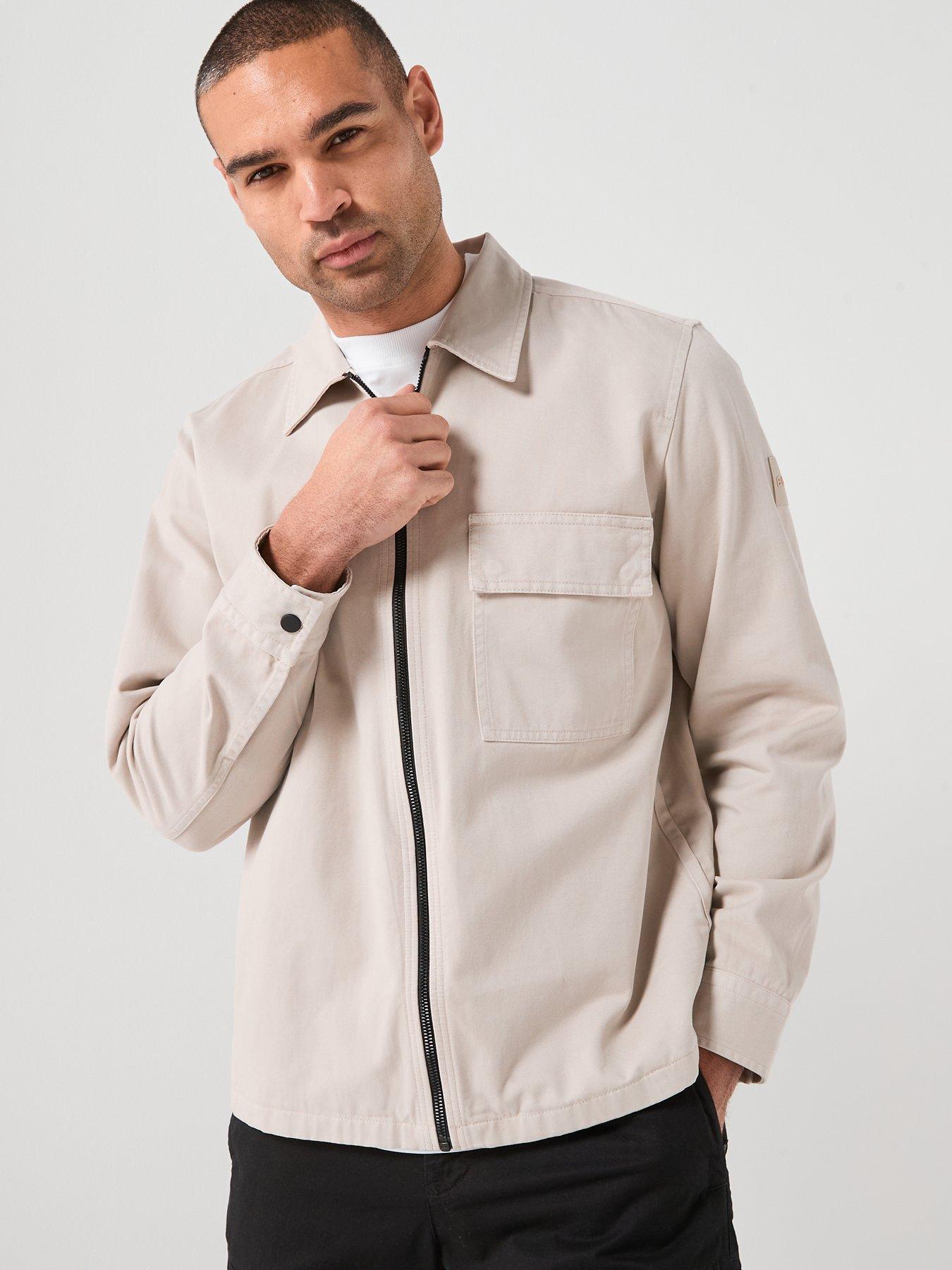 Image 6 of 6 of BOSS Boss Lorum_m Cotton Twill Zip Overshirt - Grey