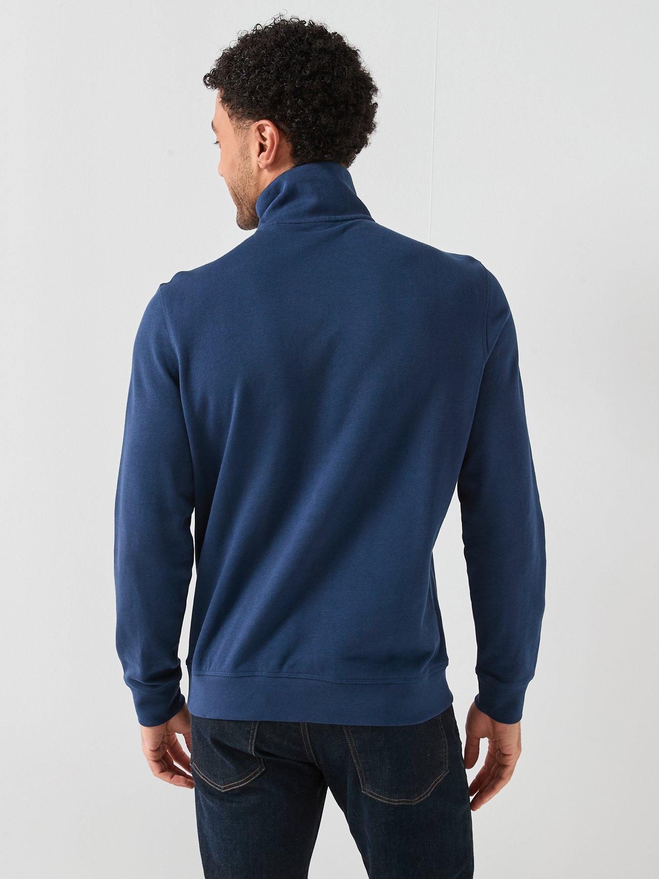  image of boss-zetrust-mens-14-zip-sweatshirt-blue