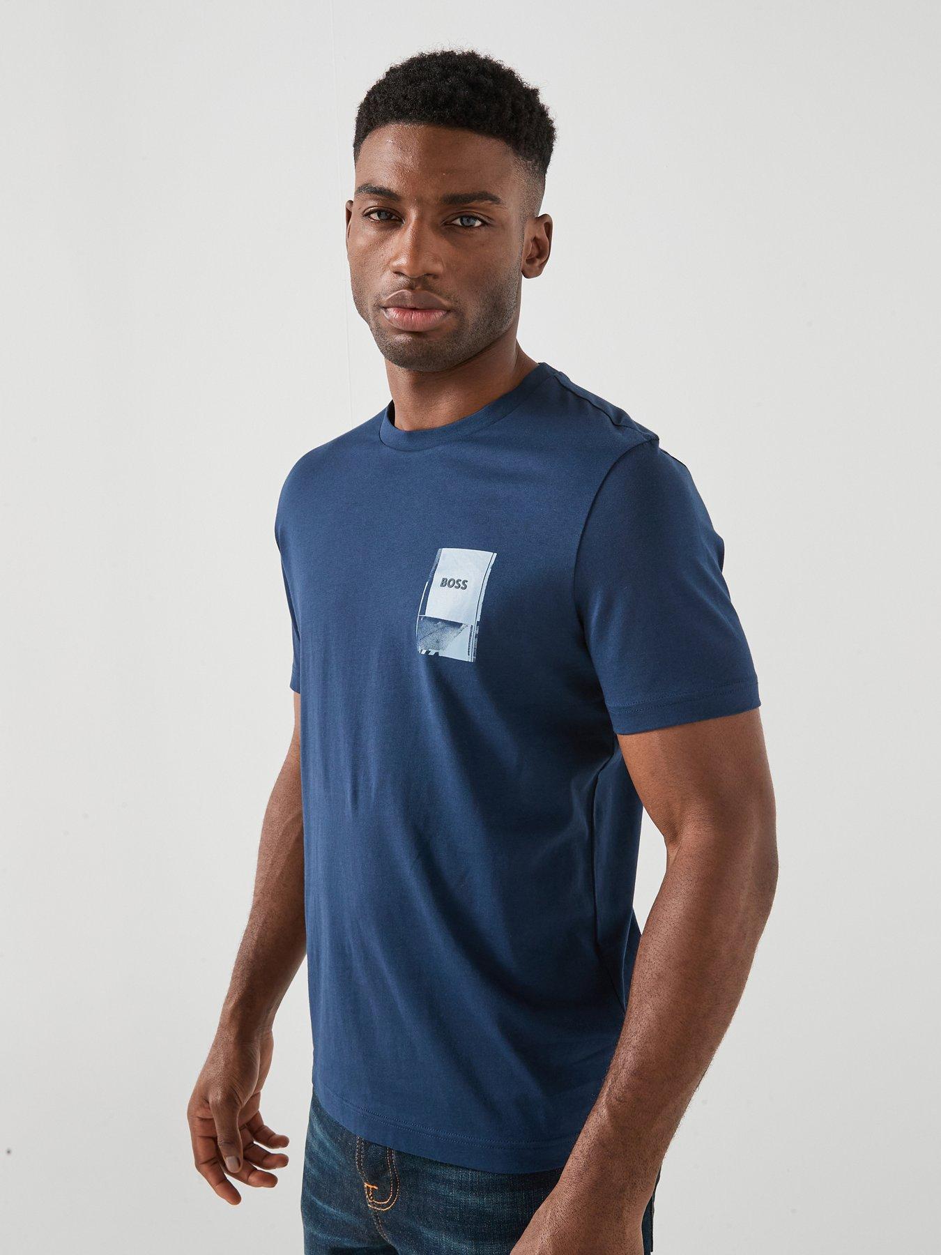 BOSS Plain Small Chest Graphic T-shirt - Blue