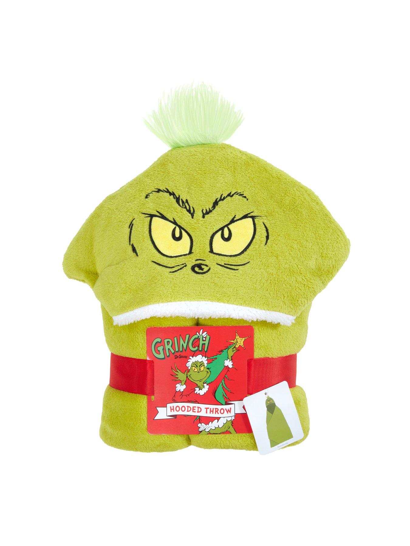 Image 2 of 6 of The Grinch Dress Up Coral Hooded Christmas Blanket 100X150Cm