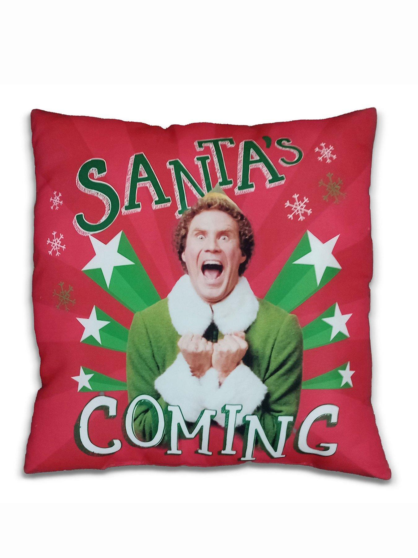 Image 1 of 2 of Elf SantaS Coming Square Christmas Cushion 35X35Cm