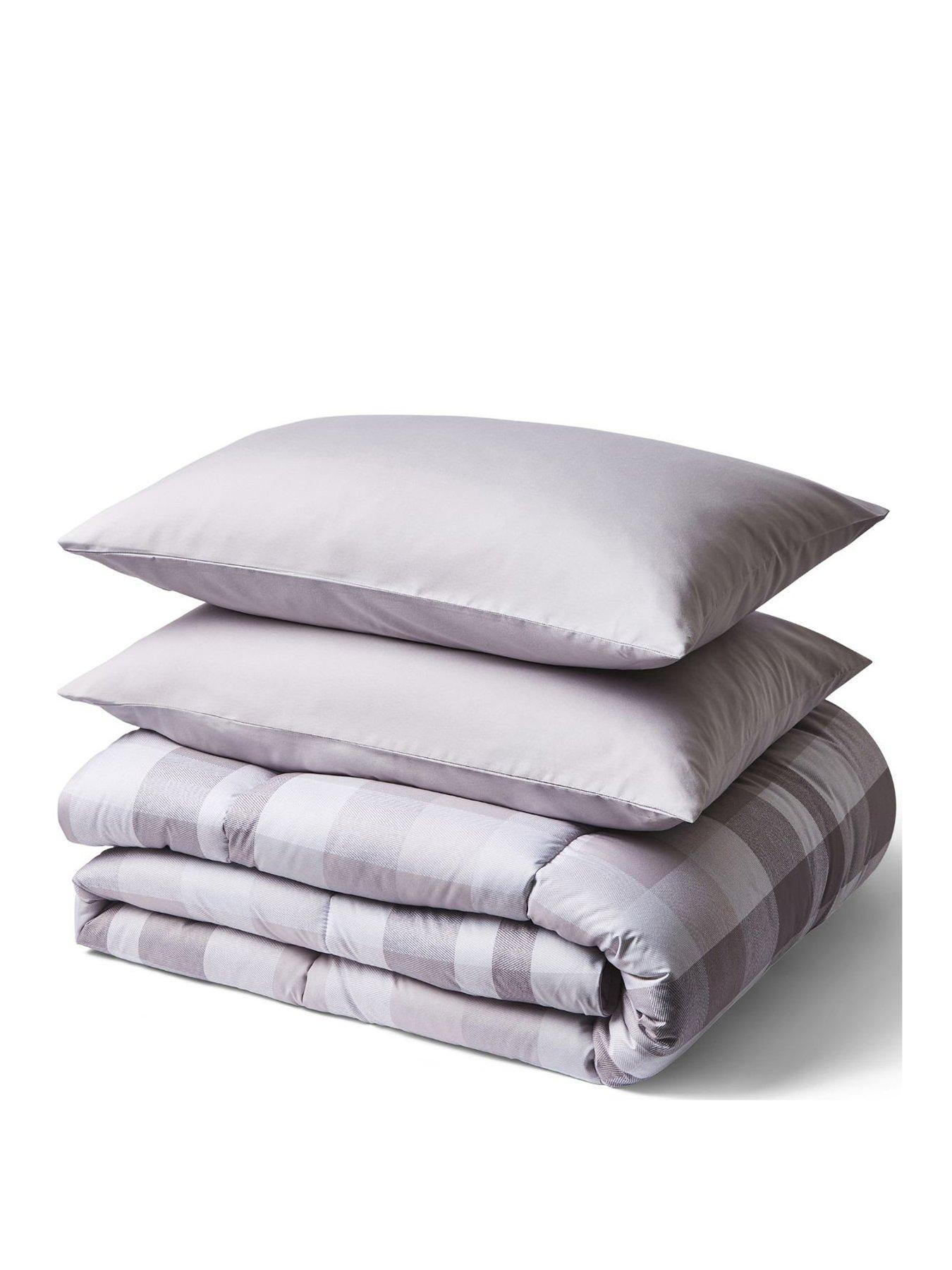 Image 2 of 5 of Night Lark Natural Check 10.5 Tog Coverless Duvet Set - Natural