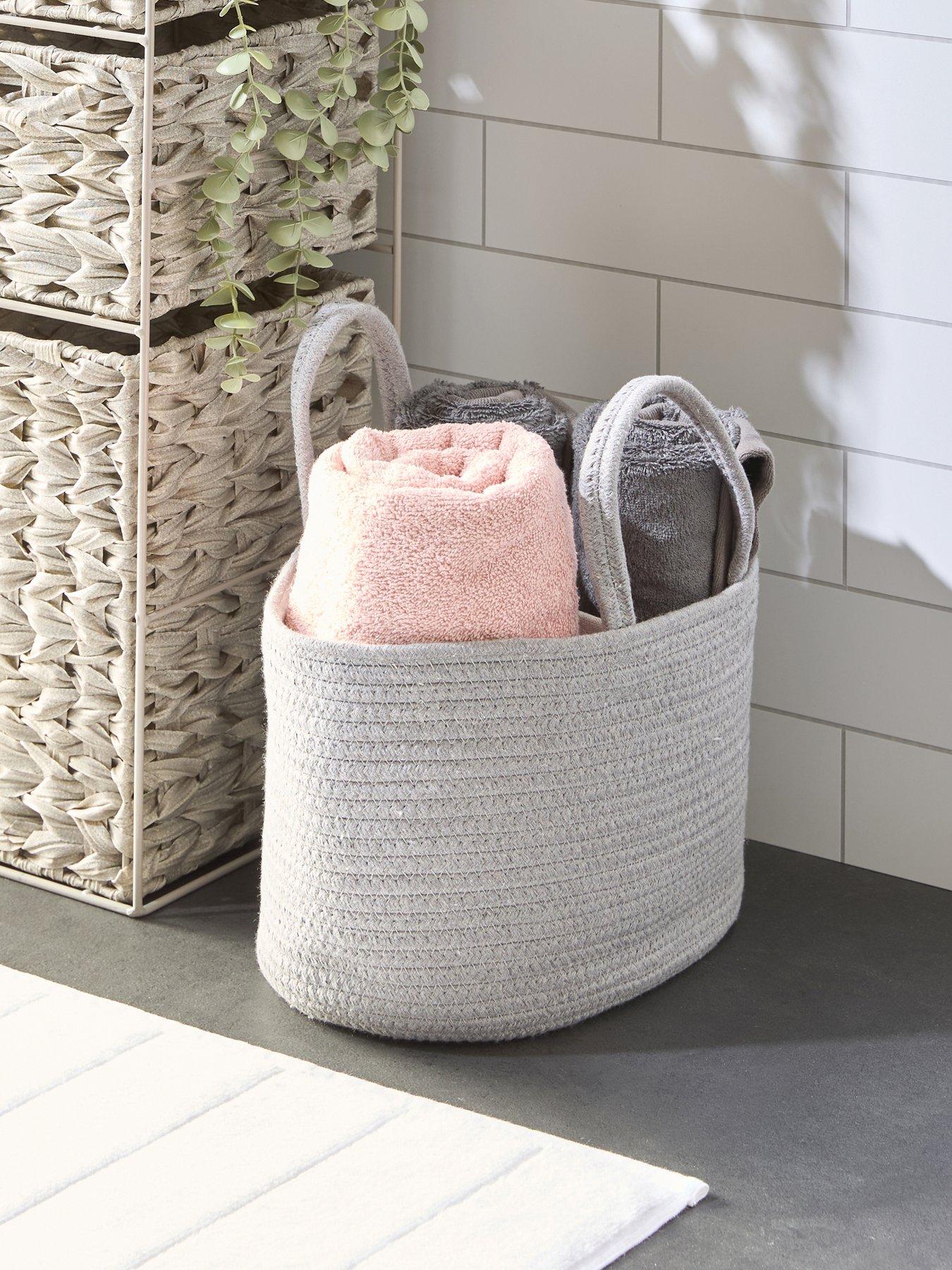 front image of the-very-collection-grey-cotton-rope-caddy