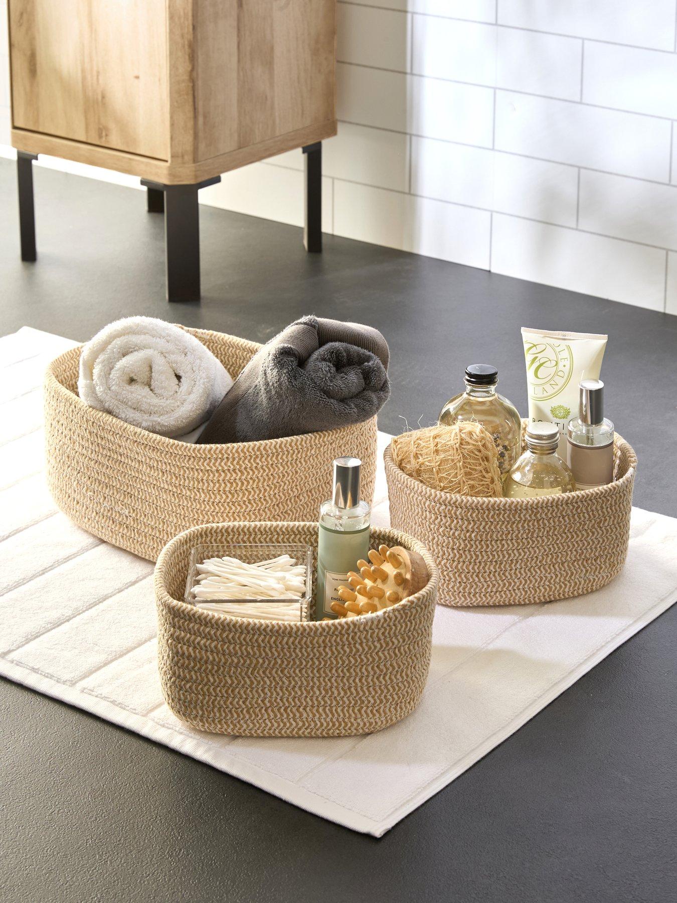 Image 1 of 7 of The Very Collection Set Of 3 Natural Cotton Rope Storage Baskets