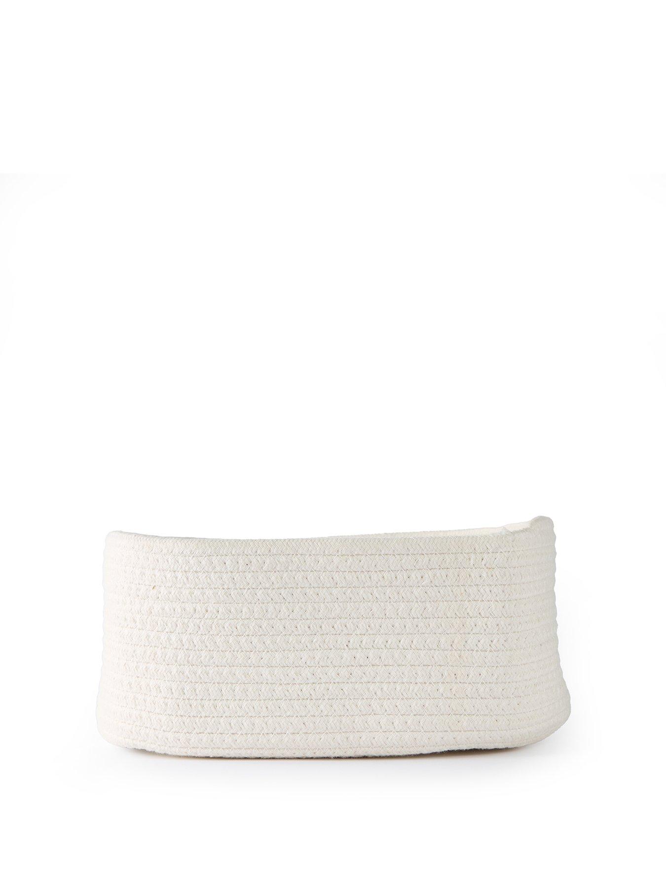 Image 2 of 7 of The Very Collection Set Of 3 White Cotton Rope Storage Baskets