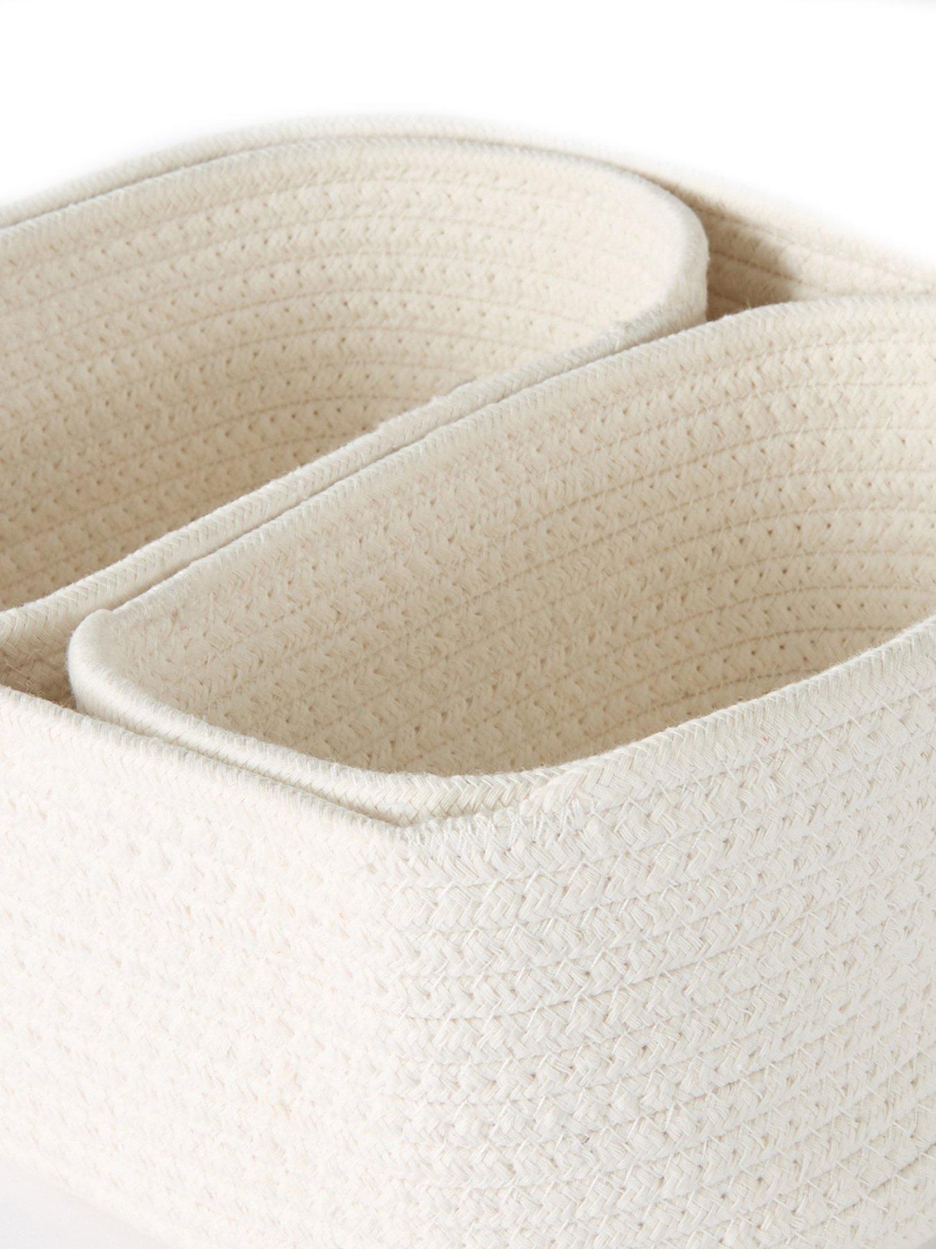 Image 5 of 7 of The Very Collection Set Of 3 White Cotton Rope Storage Baskets
