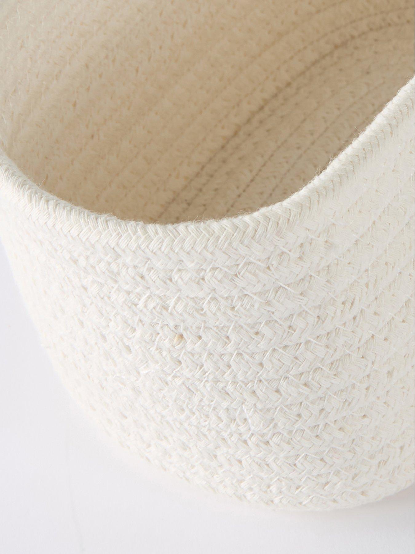 Image 7 of 7 of The Very Collection Set Of 3 White Cotton Rope Storage Baskets