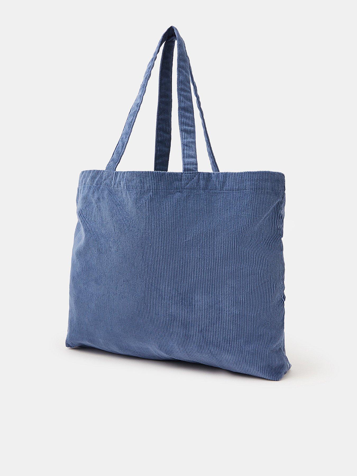 Image 3 of 4 of Accessorize Floral Embroidered Cord Shopper Bag - Blue