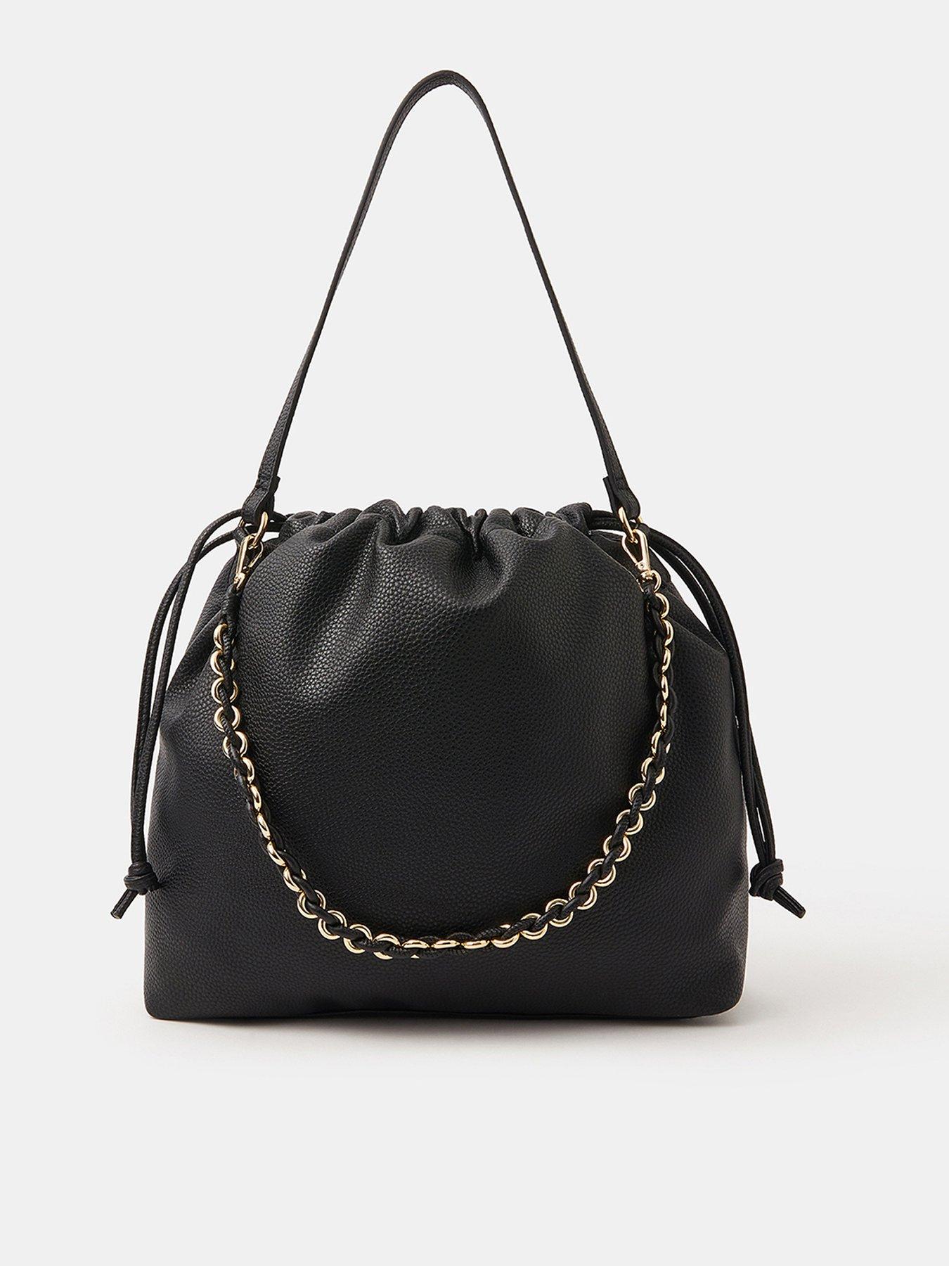 undefined Large Drawstring Shoulder Bag - Black