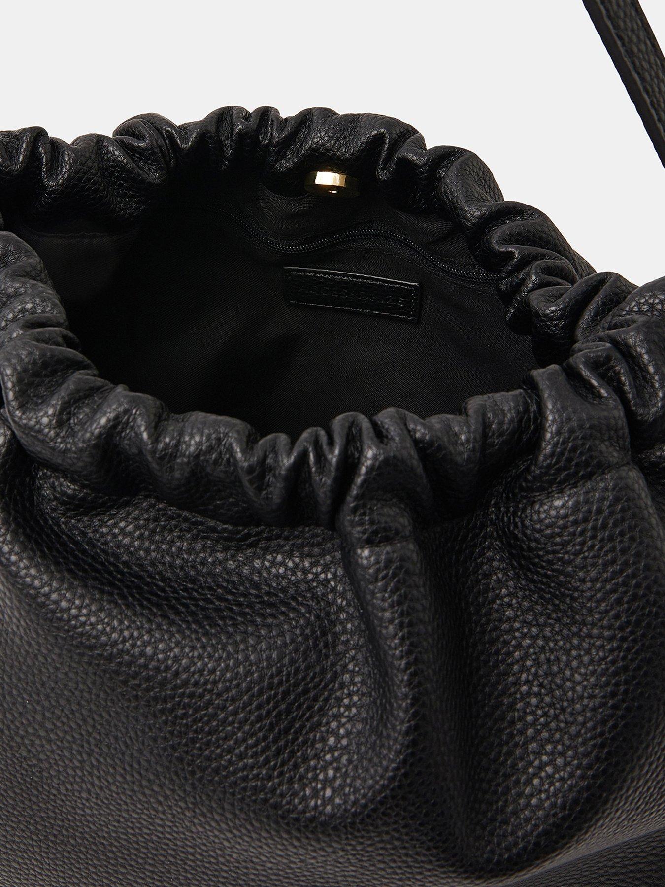 Image 4 of 4 of Accessorize Large Drawstring Shoulder Bag - Black