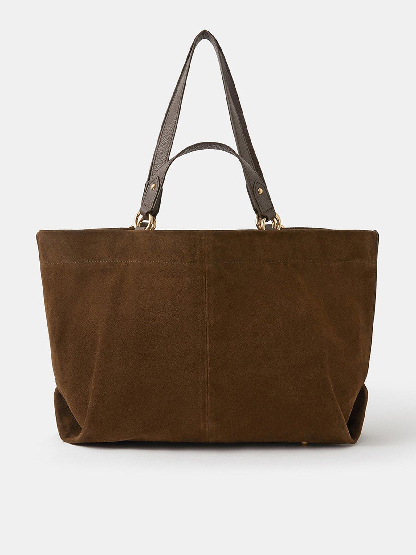 undefined Multi Strap Suede Tote Bag - Brown