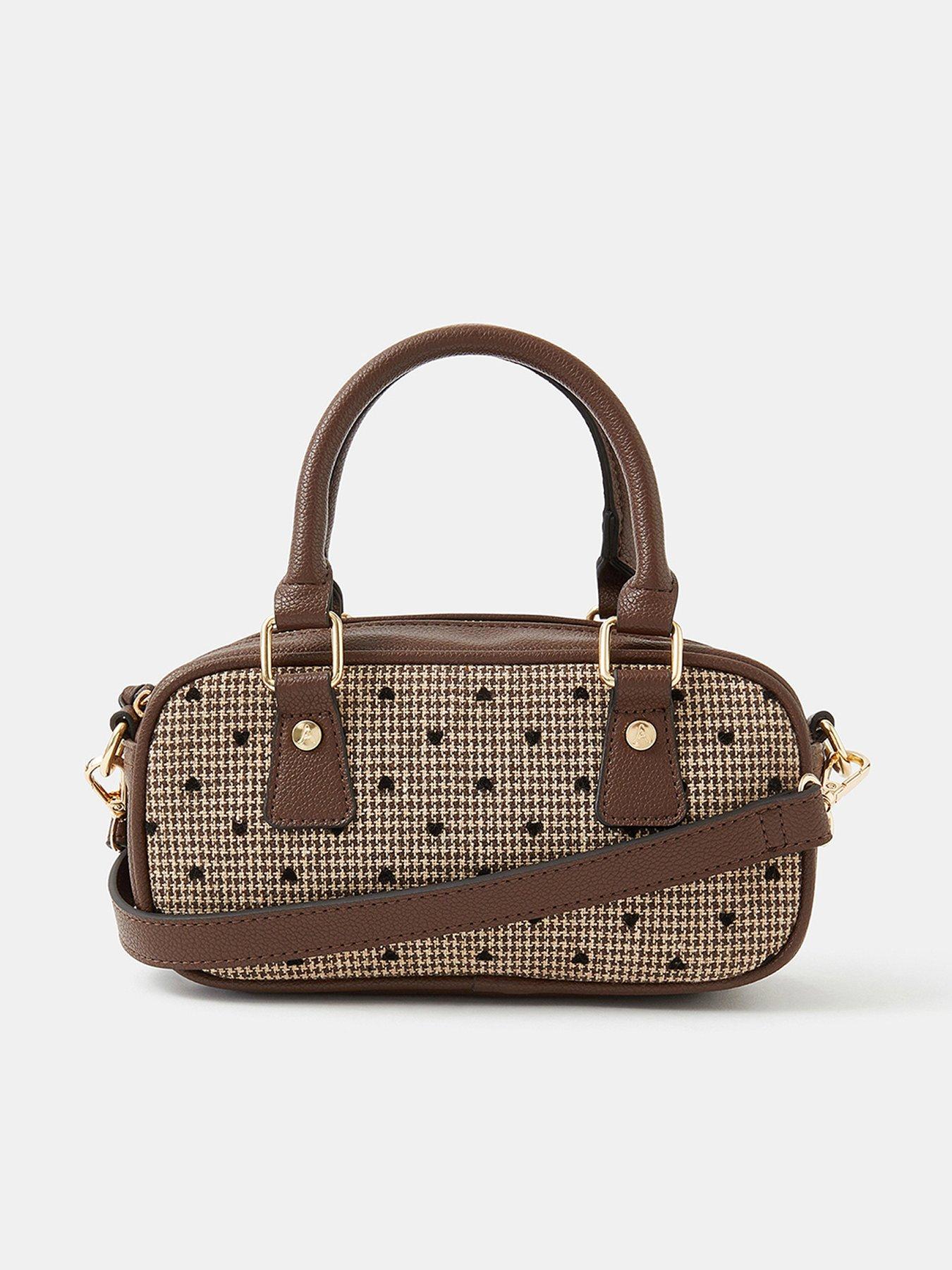 undefined Heart Houndstooth Bowler Bag - Multi