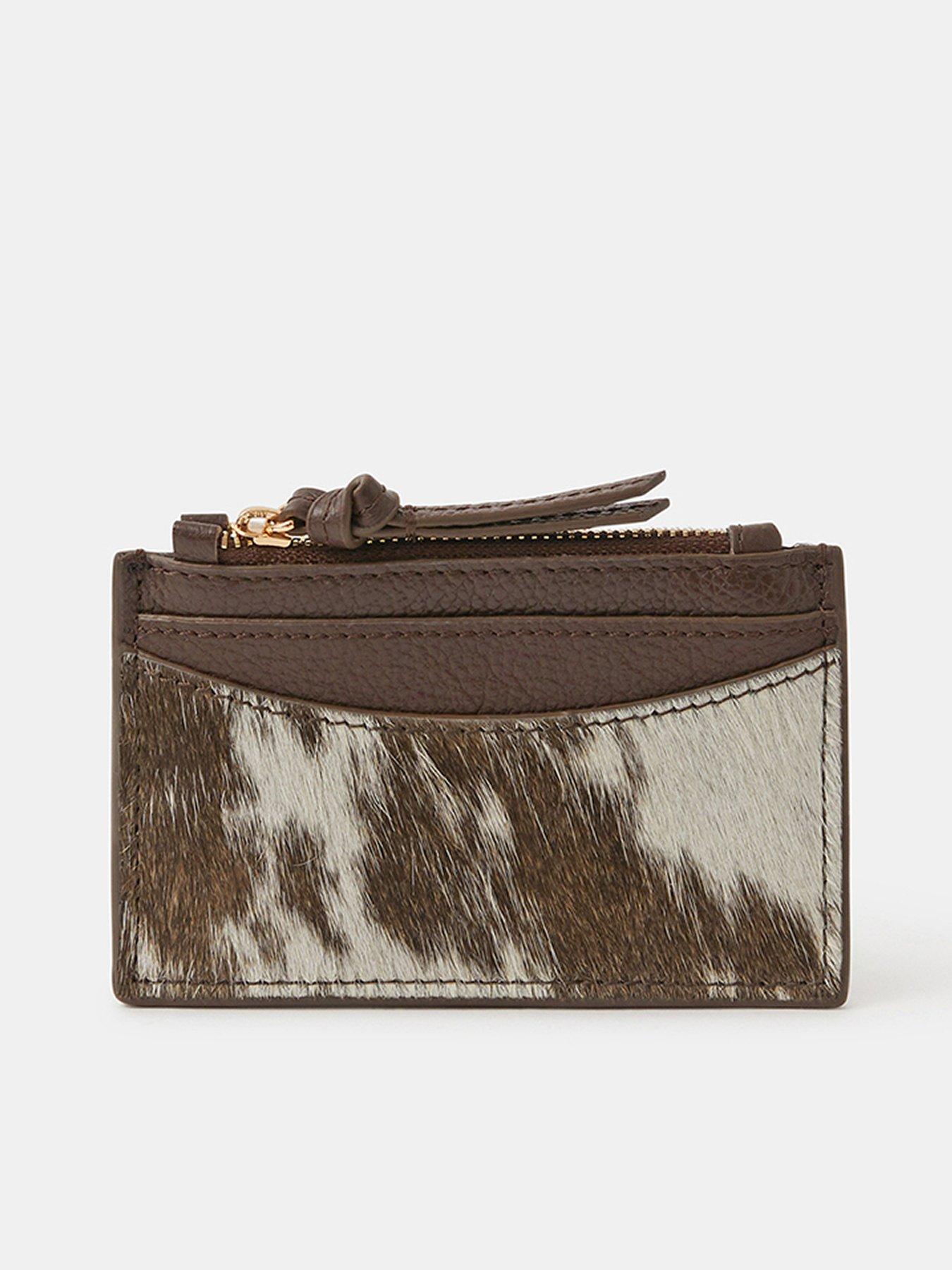 Image 1 of 3 of Accessorize Cow Leather Card Holder - Multi