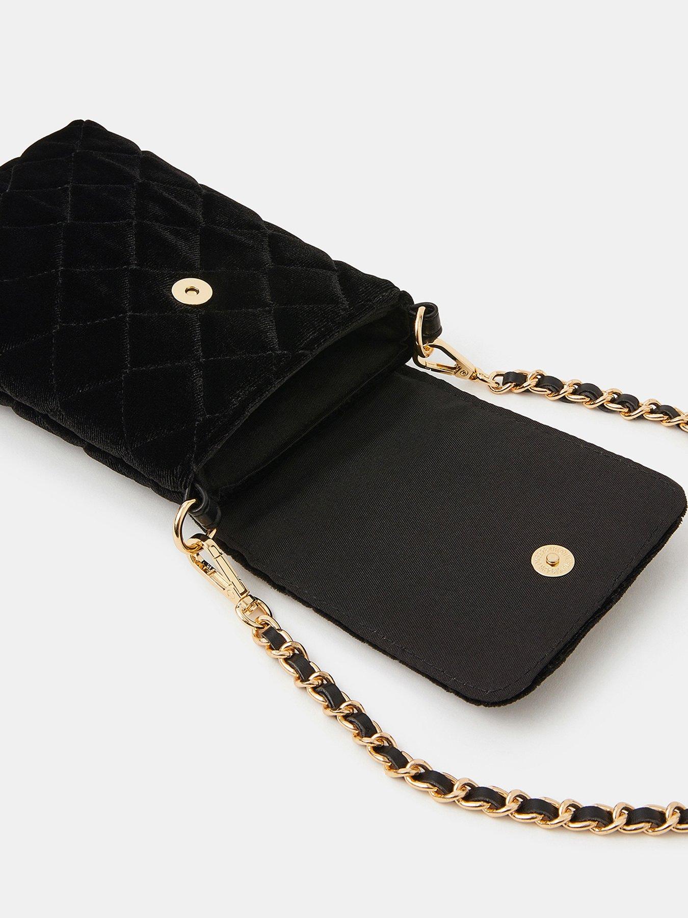 Image 3 of 4 of Accessorize Quilted Phone Bag - Black