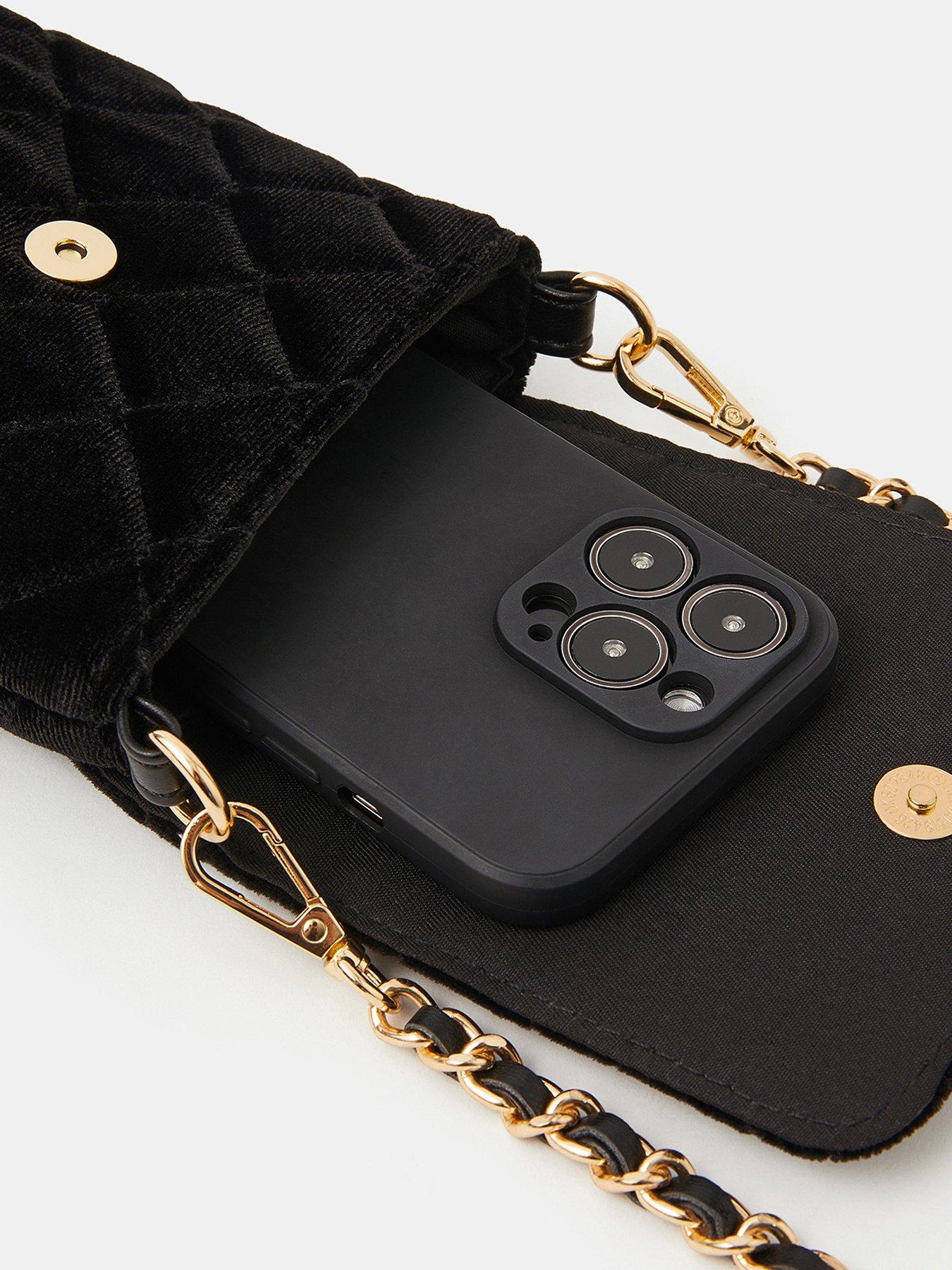 Image 4 of 4 of Accessorize Quilted Phone Bag - Black