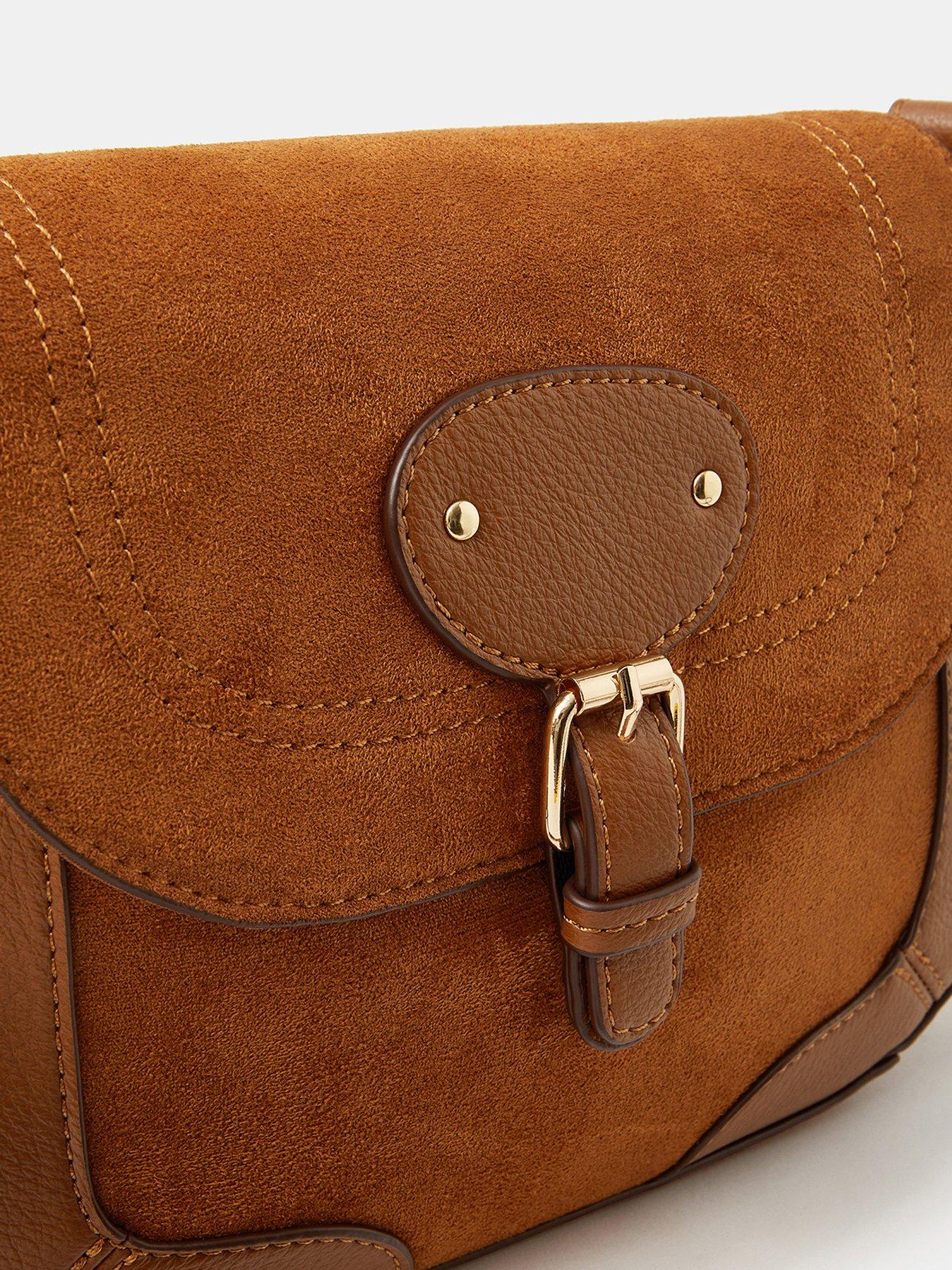 Image 3 of 4 of Accessorize Saddle Buckle Crossbody Bag - Black