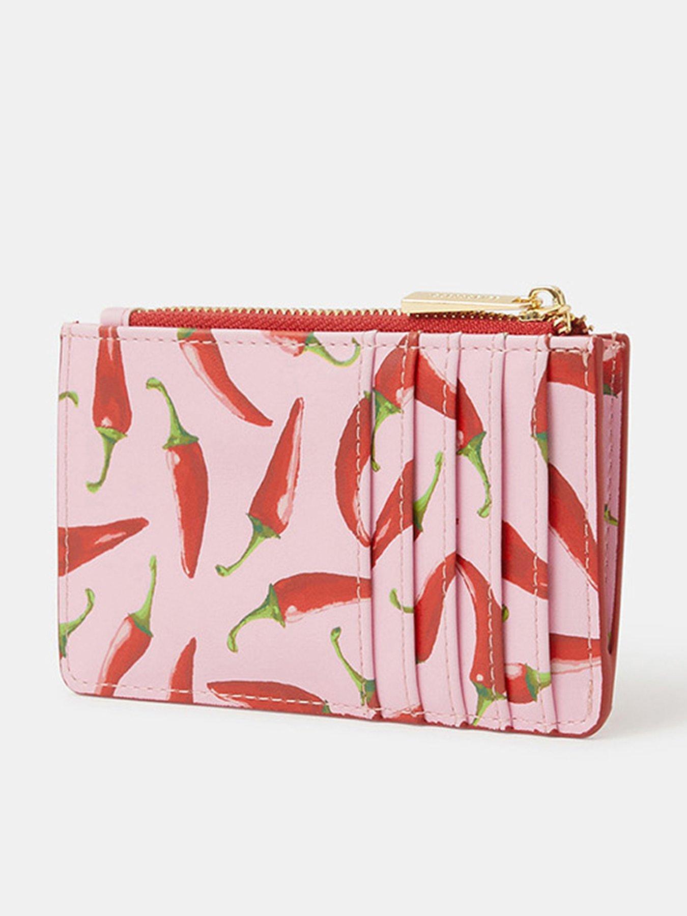 Image 2 of 3 of Accessorize Chilli Print Card Holder - Pink
