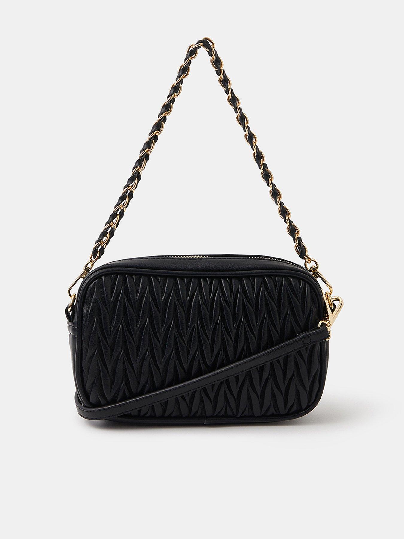 Accessorize Small Ruched Crossbody Bag - Black