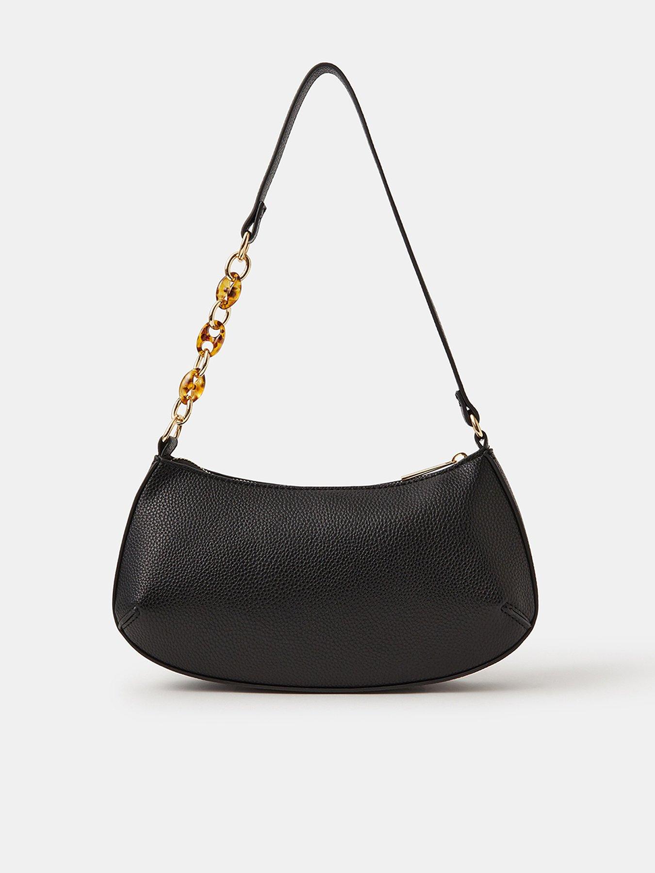 Image 1 of 4 of Accessorize Resin Chain Strap Shoulder Bag - Black