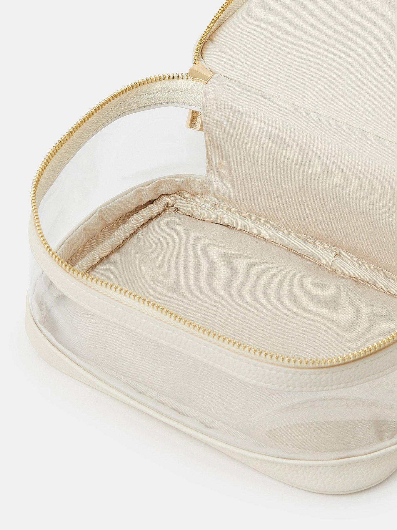 Image 4 of 4 of Accessorize Large Clear Vanity Case - Cream