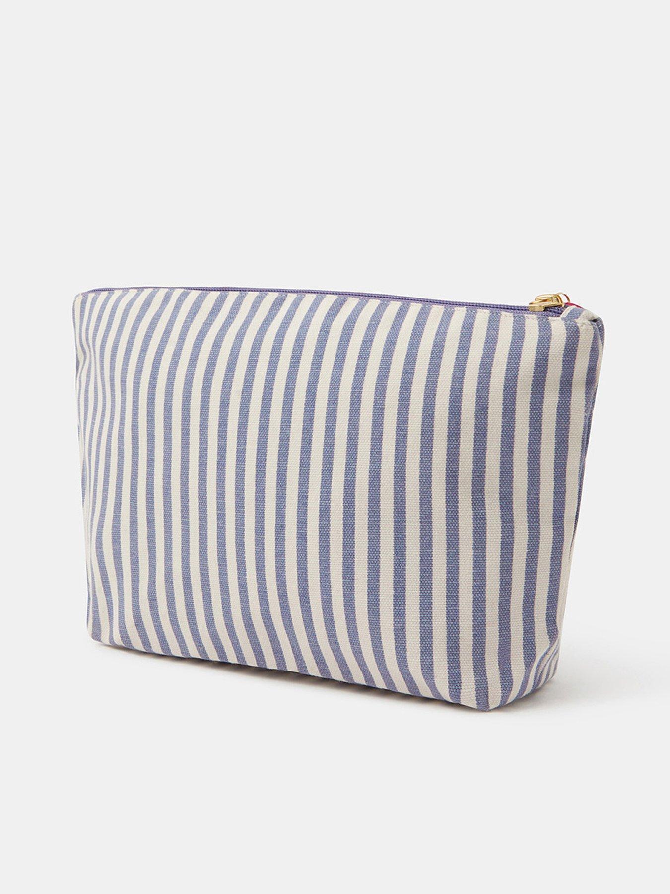 Image 2 of 3 of Accessorize London Stripe Make Up Bag - Blue