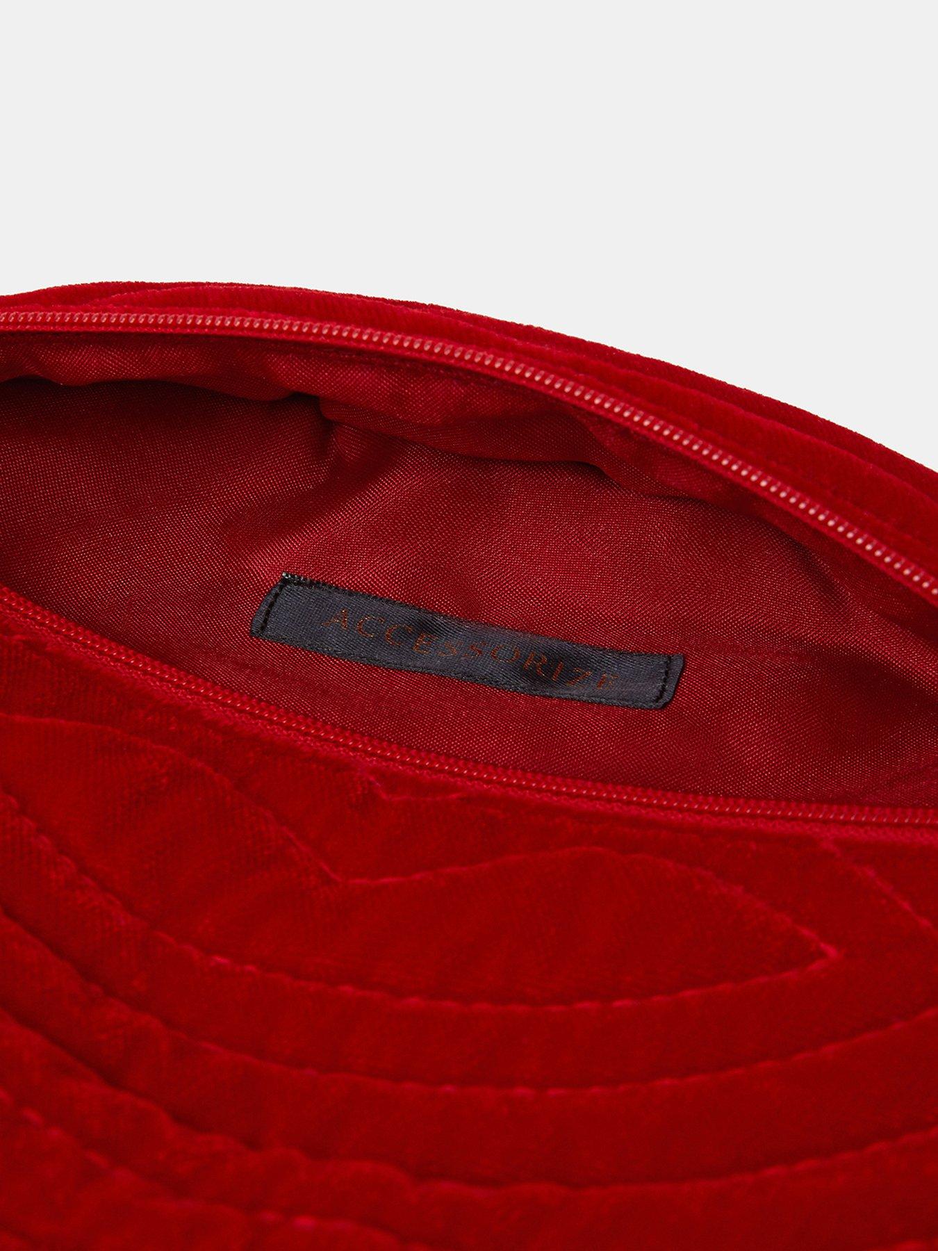Image 4 of 4 of Accessorize Velvet Lips Pouch - Red