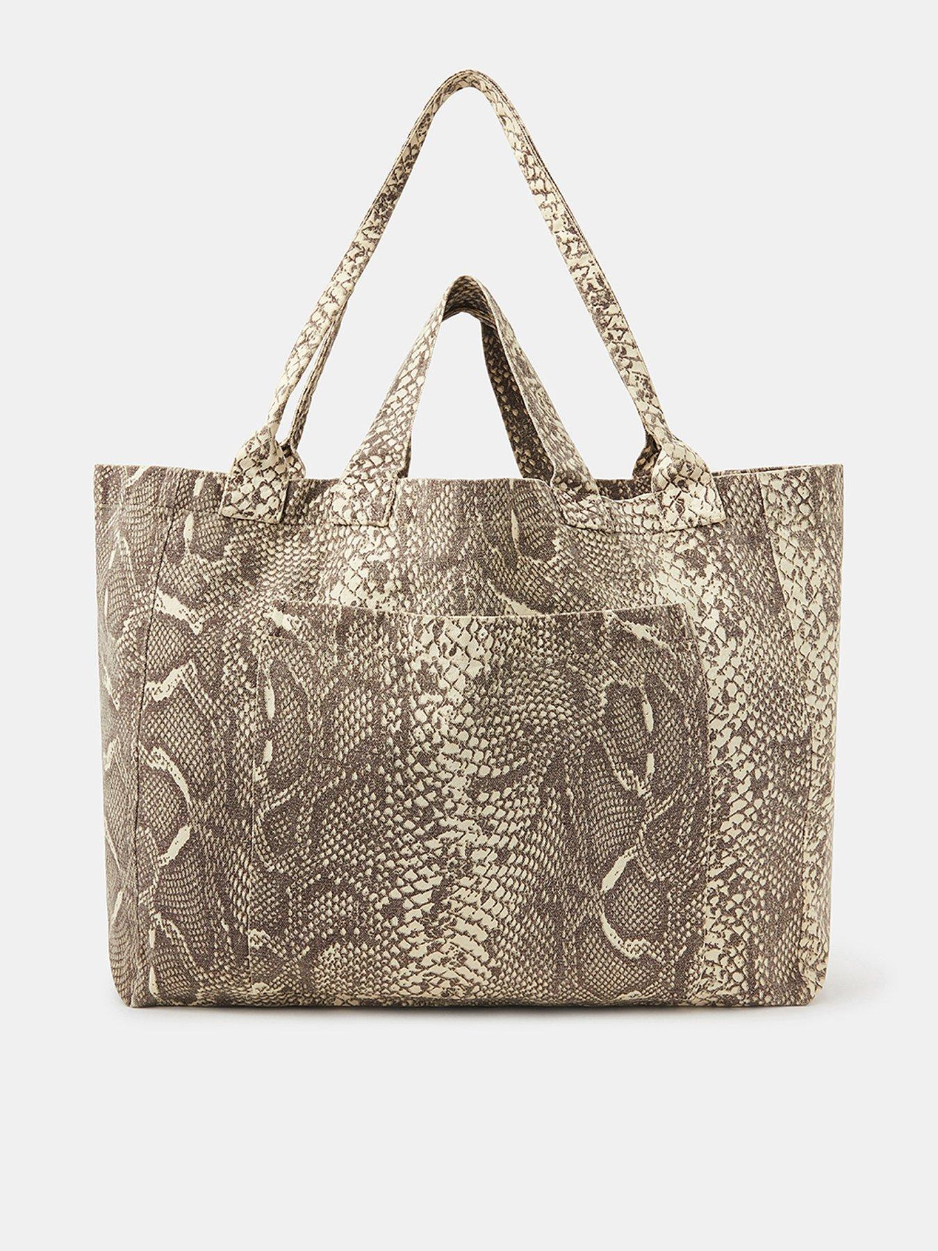 undefined Snakeskin Print Shopper Bag - Multi