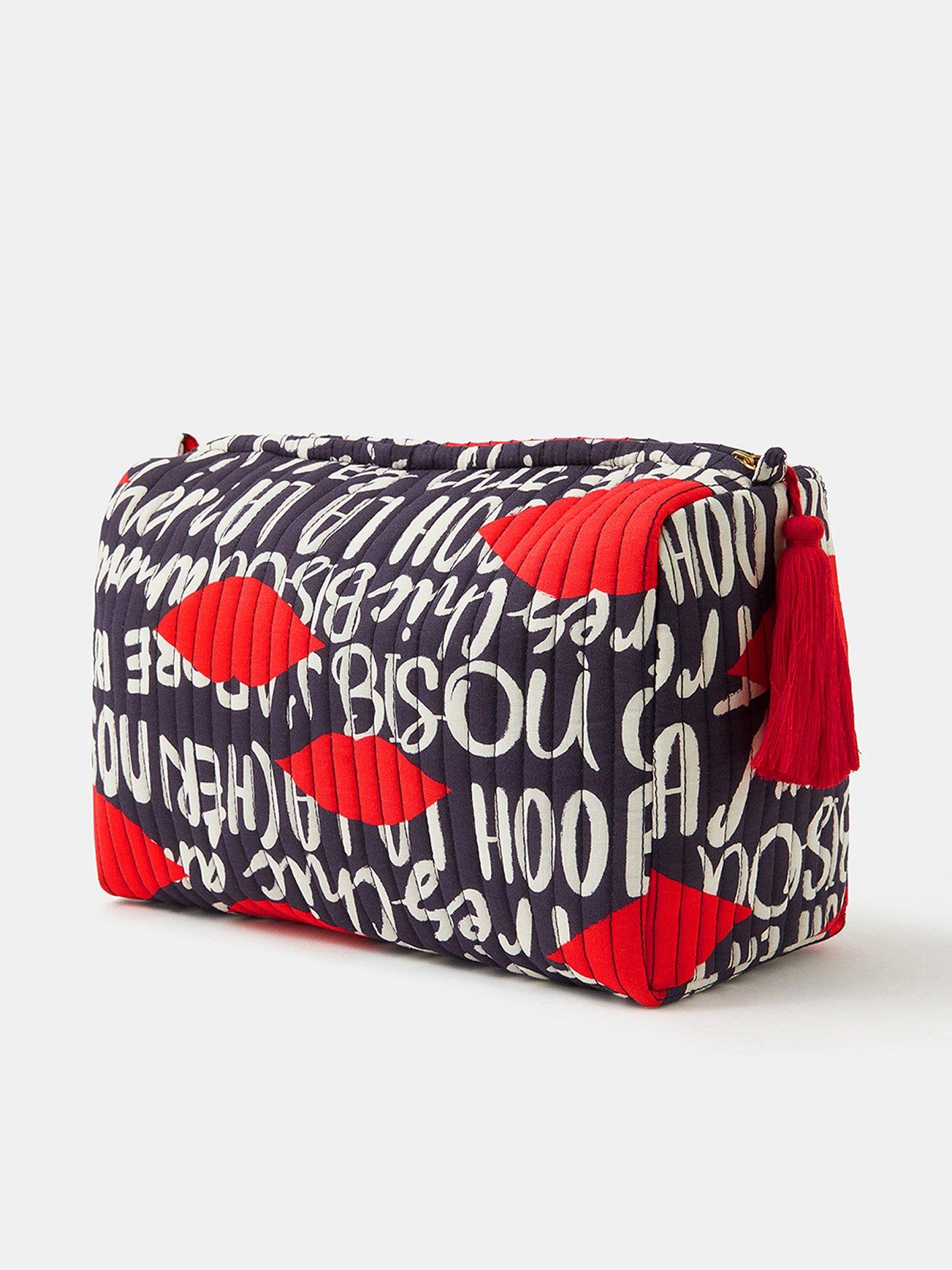 Image 2 of 3 of Accessorize Large Paris Print Make Up Bag - Navy