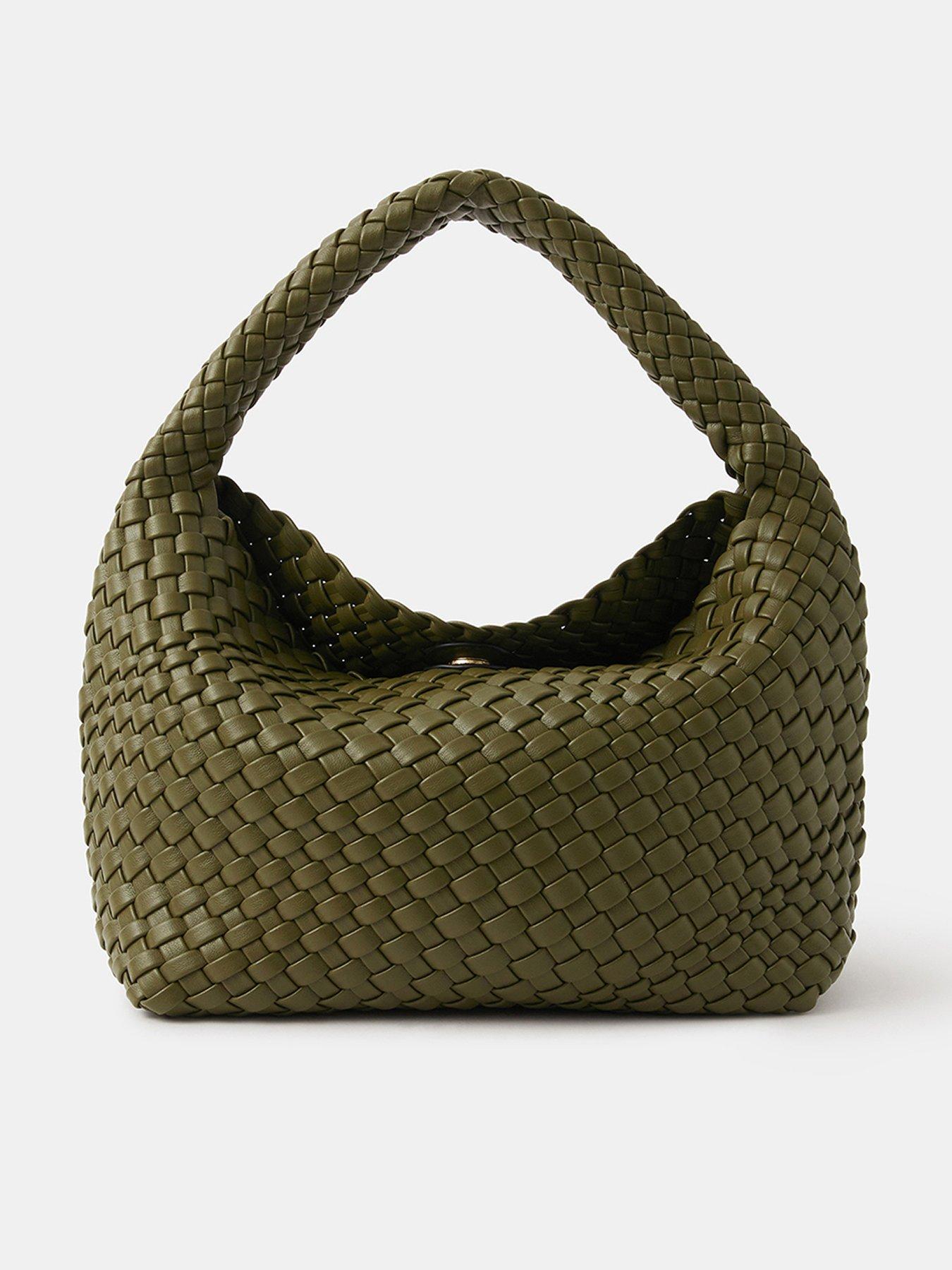  image of accessorize-woven-shoulder-bag-green