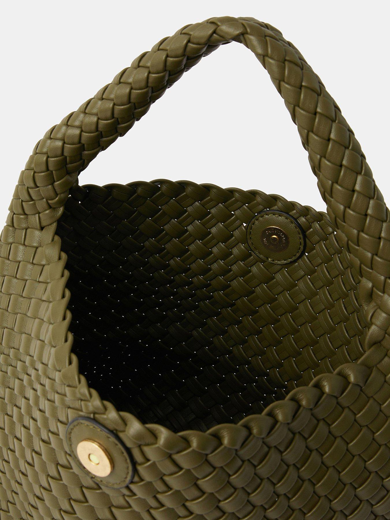  image of accessorize-woven-shoulder-bag-green