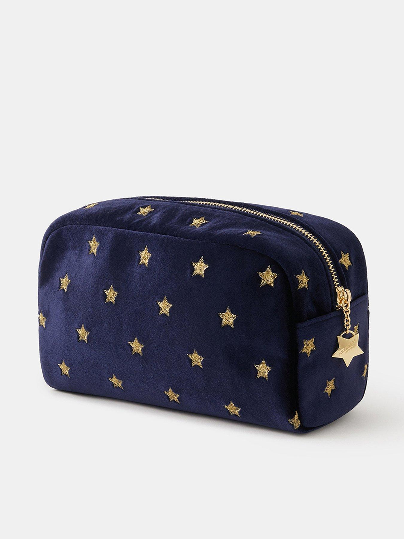 Image 2 of 3 of Accessorize Star Embroidered Make Up Bag - Navy