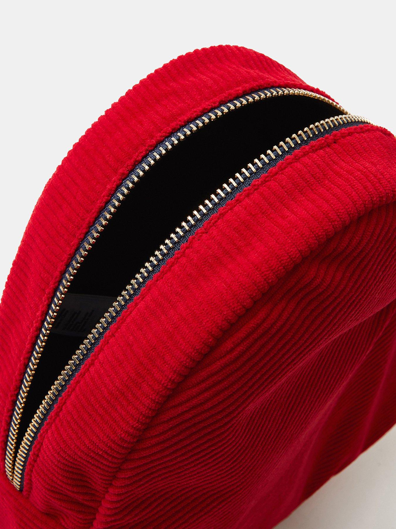 Image 3 of 3 of Accessorize Corduroy Heart Make Up Bag - Red